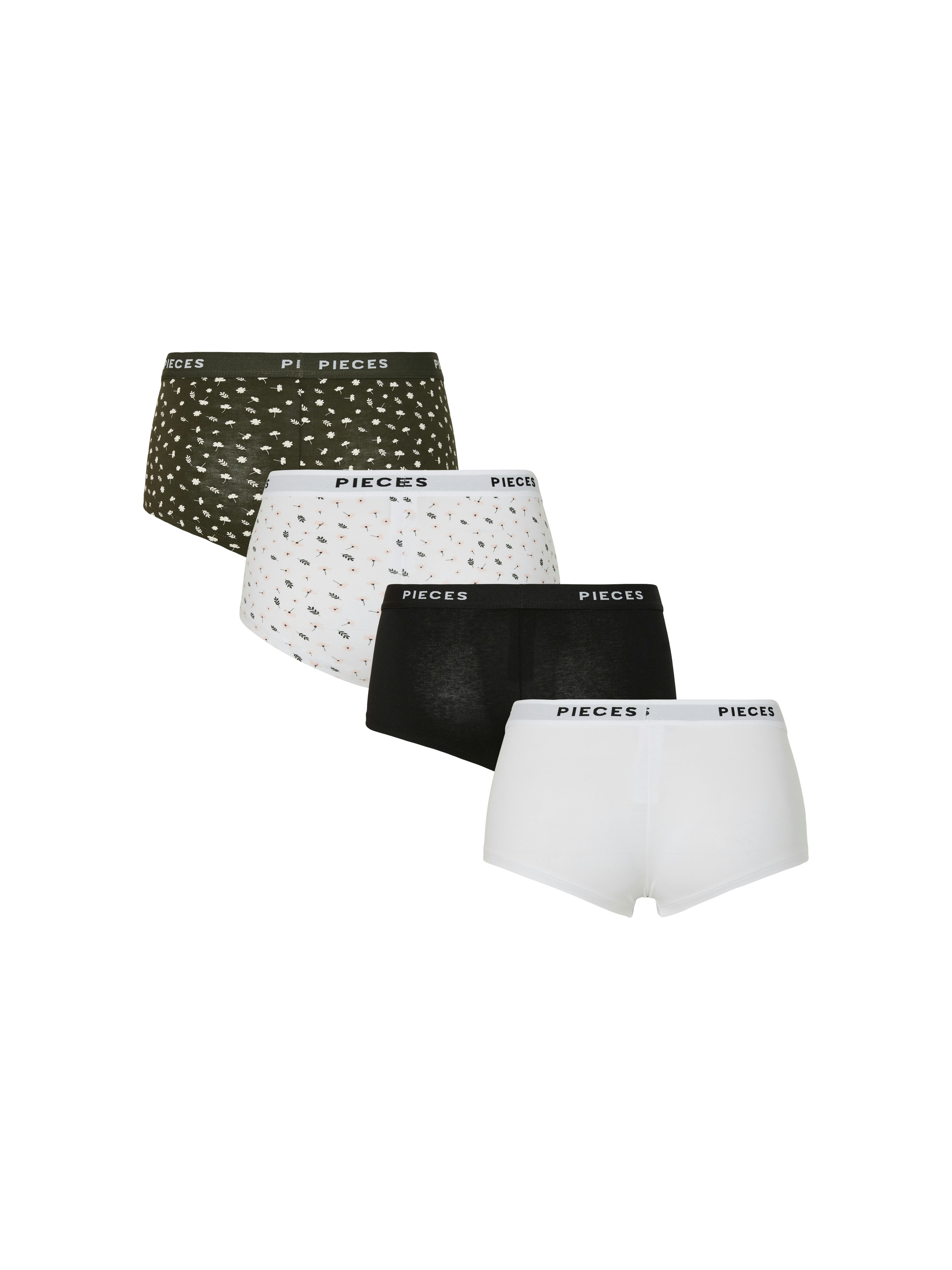 pieces Hipster »PCLOGO LADY 4 PACK AOP/SOLID NOOS BC«, (Packung, 4 St.)