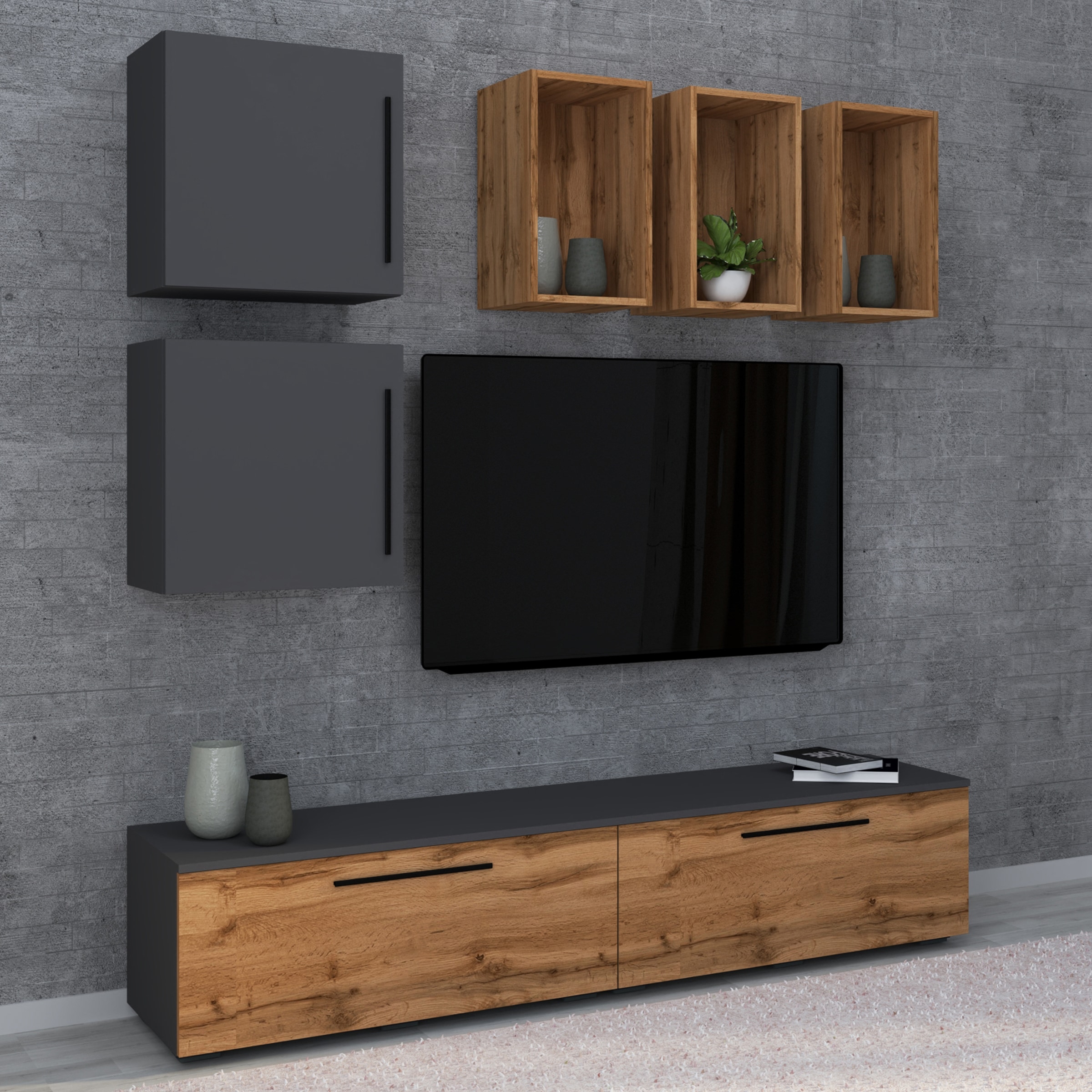 VCM Wandregal »Holz Wandregal Hängeregal Wandboard Regal Arila S«