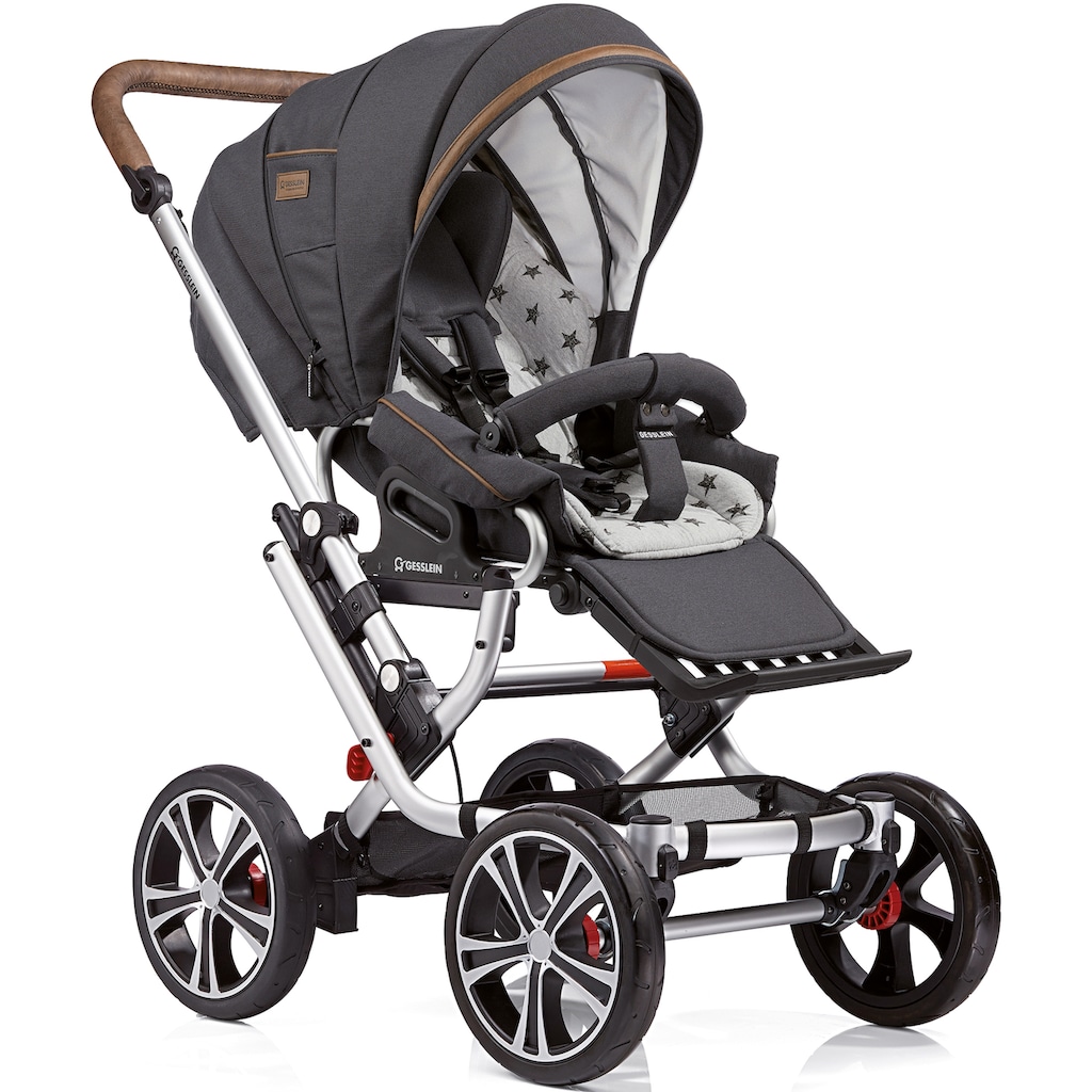 Gesslein Kombi-Kinderwagen »F10 Air+, eloxiert/tabak, anthrazit/Sterne grau«