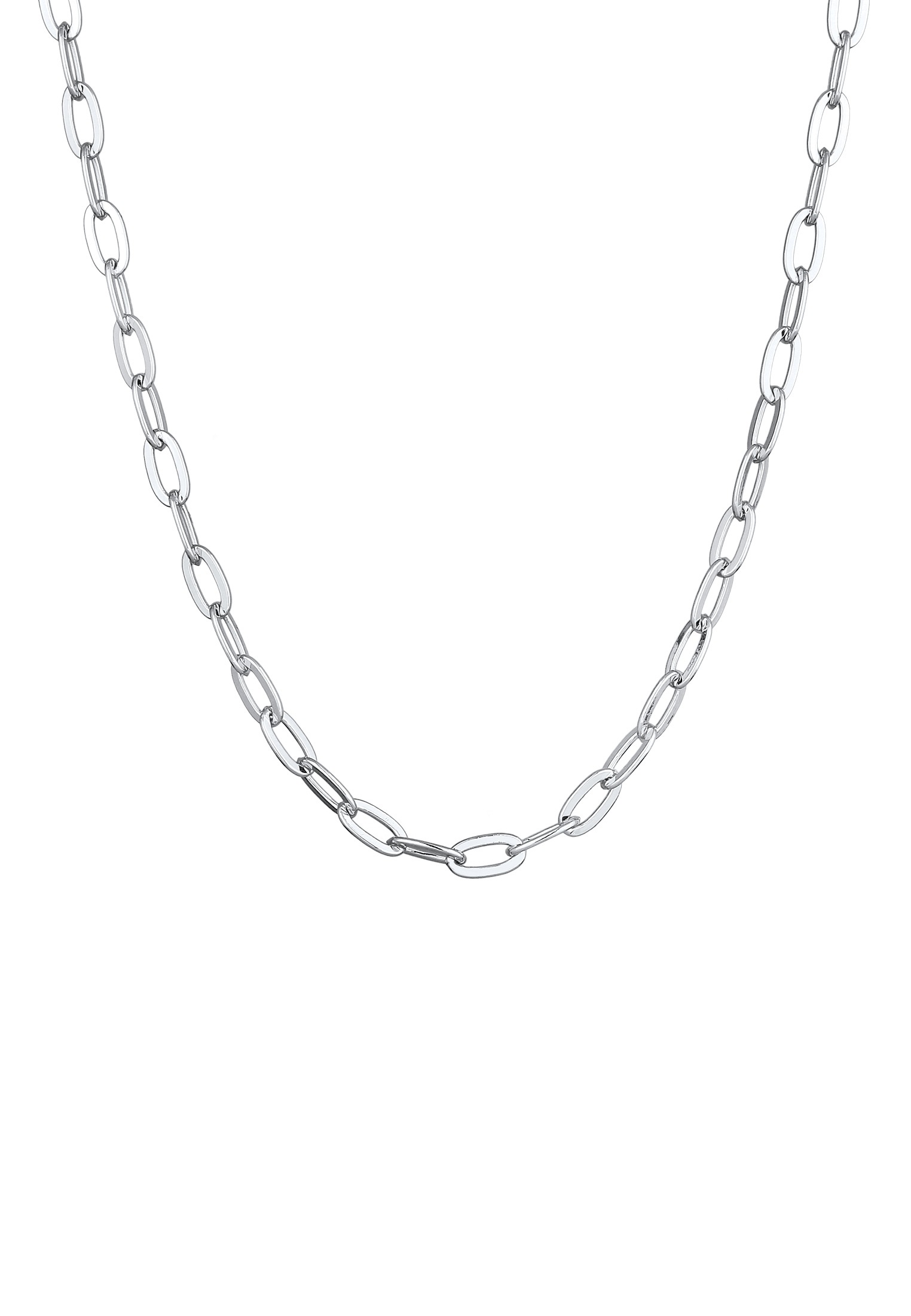 Elli Kette ohne Anhänger »Halskette Gliederkette Oval Silberfarben«