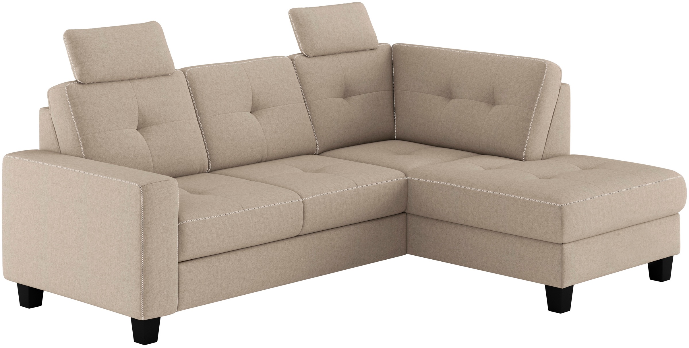 Places of Style Ecksofa »Varese«, wahlweise mit Bettfunktion und Bettkasten