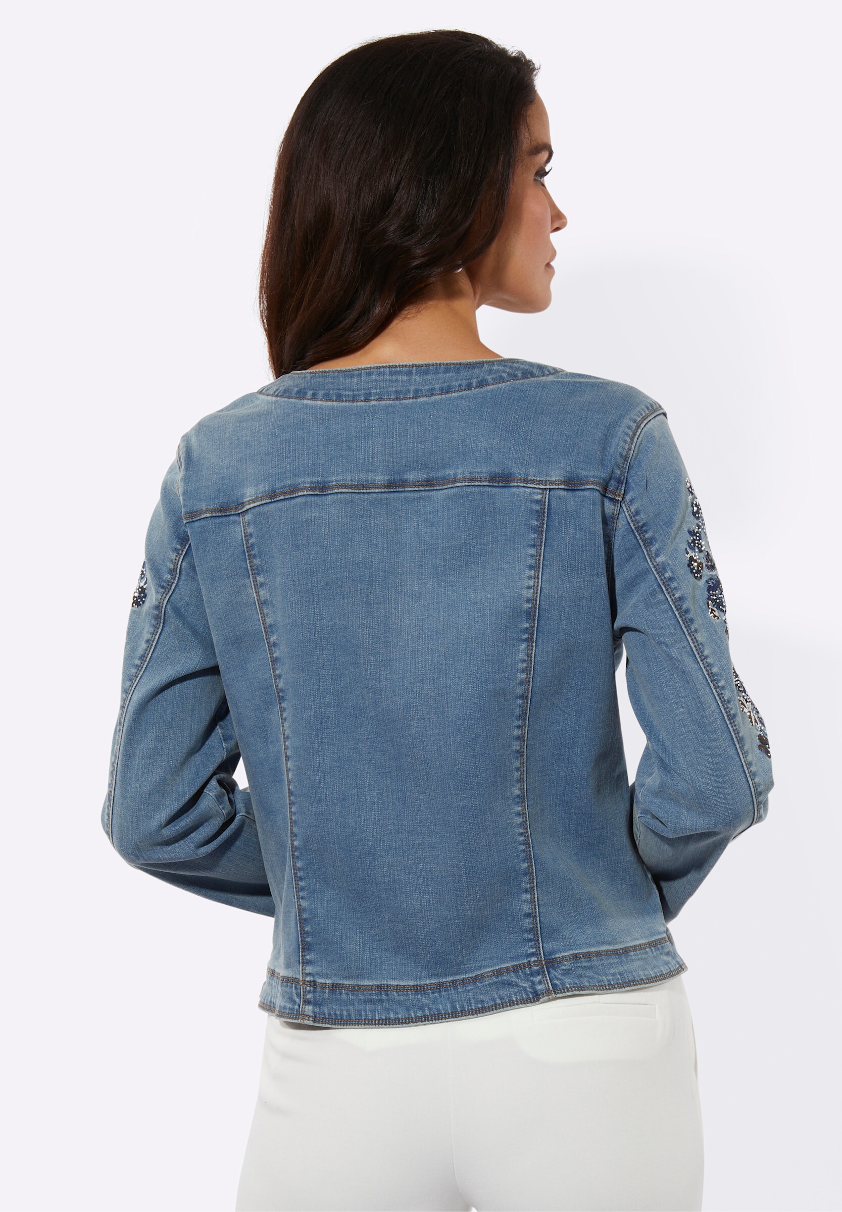 creation L Jeansblazer »Lyocell-Baumwoll-Jeansblazer Jeansblazer mit Baumwolle«
