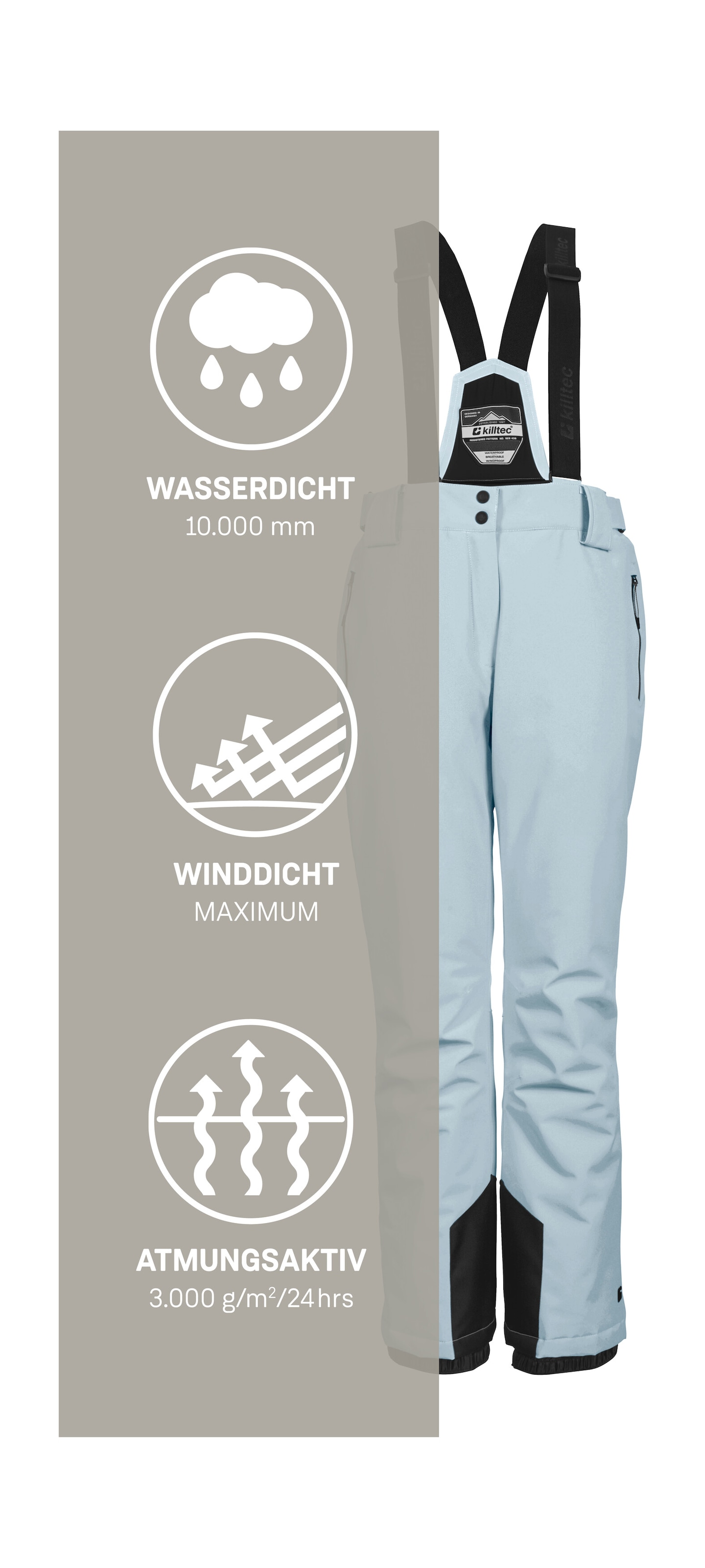 Killtec Skihose »KSW 249 WMN SKI PNTS_ERIELLE«, Wind- und wasserdicht, verstellbare Träger, PFAs-frei imprägniert