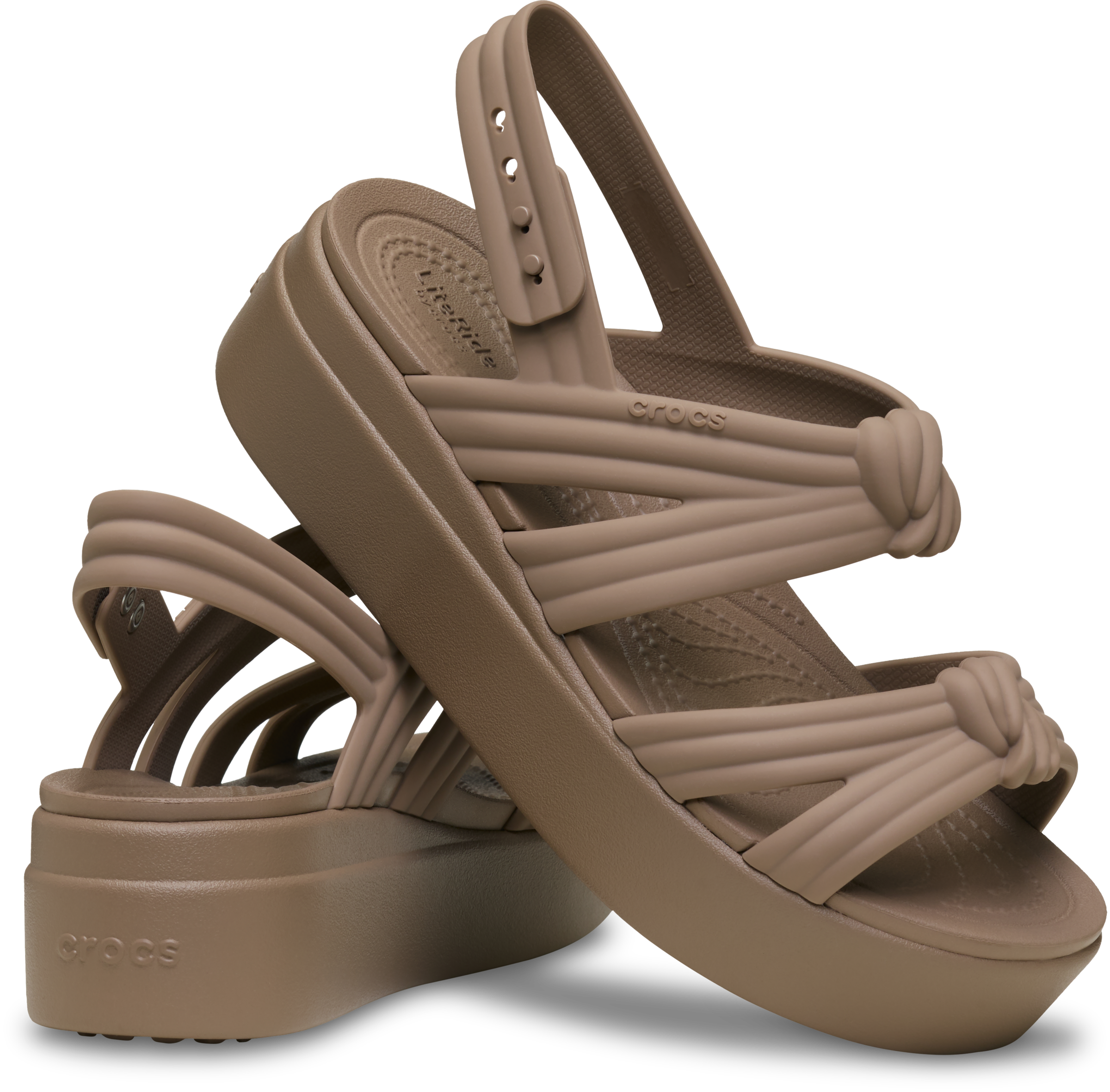 Crocs Keilsandalette »Brooklyn Knot Low Wedge«  Sommerschuh, Plateausandalette, Urlaubsschuh mit weichem Fußbett