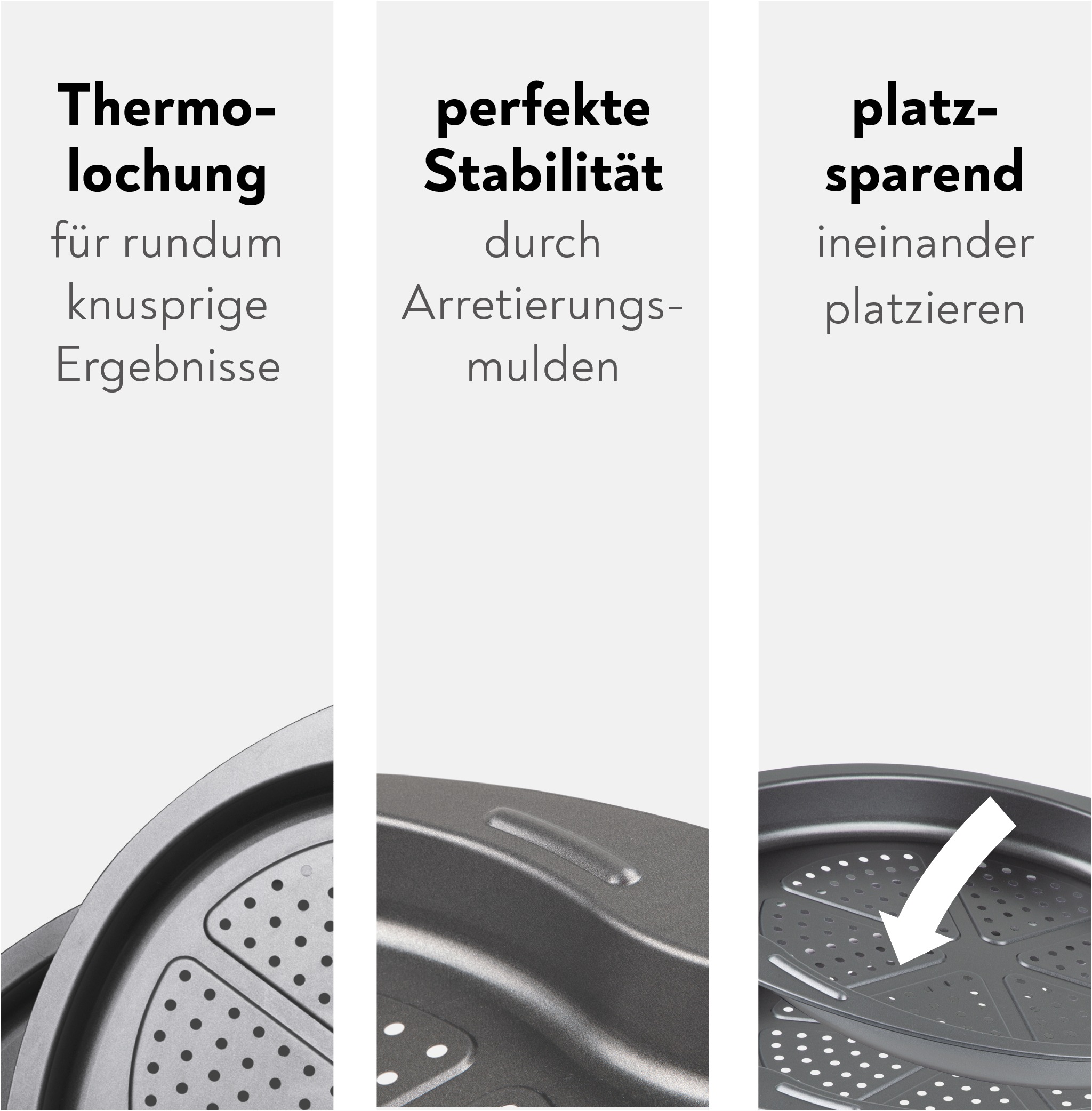 CHG Pizzablech »SENSAZIONE«, Metall, (Set, 4 St.), Made in Germany