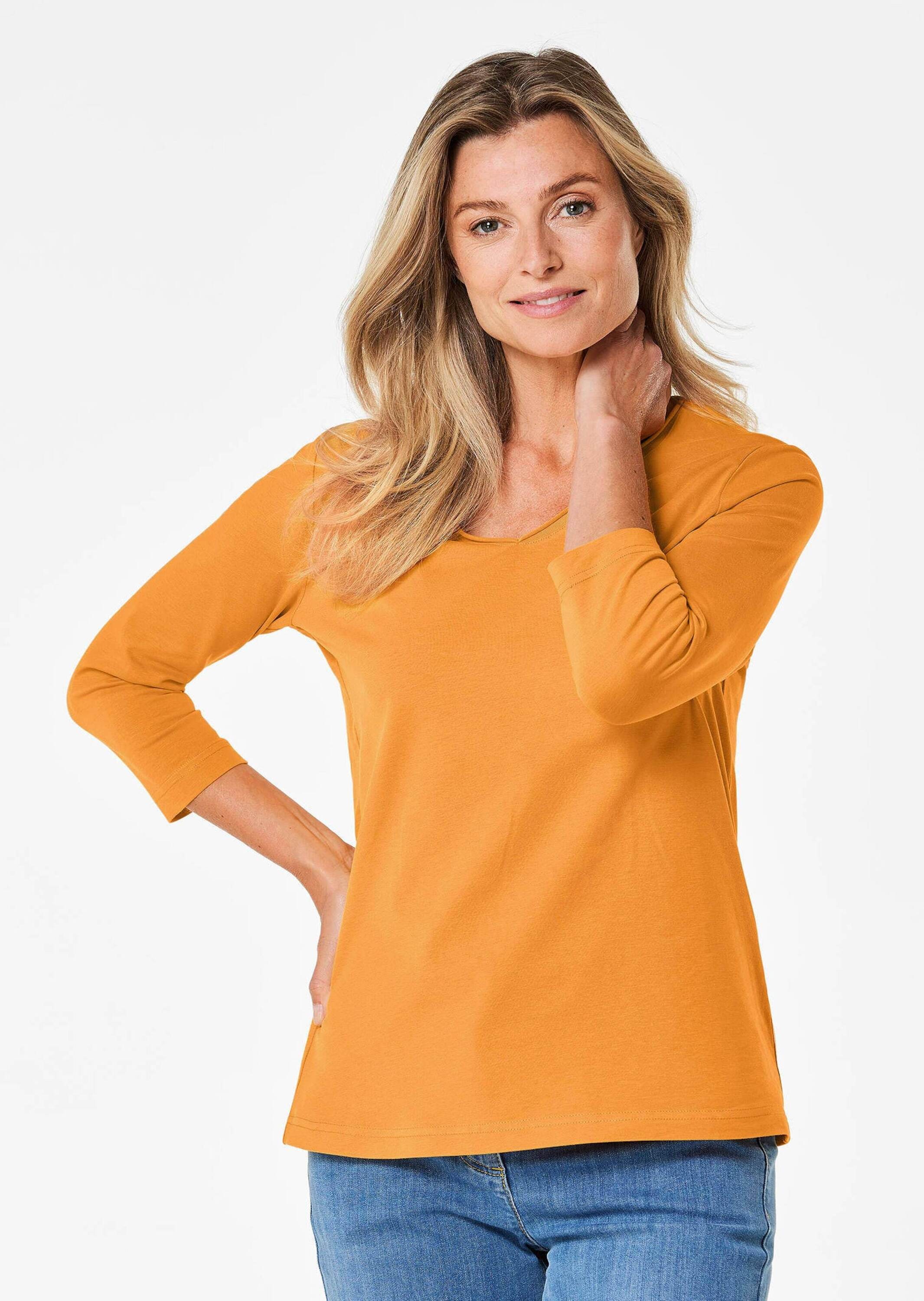 GOLDNER 3/4-Arm-Shirt »Shirt mit V-Ausschnitt«
