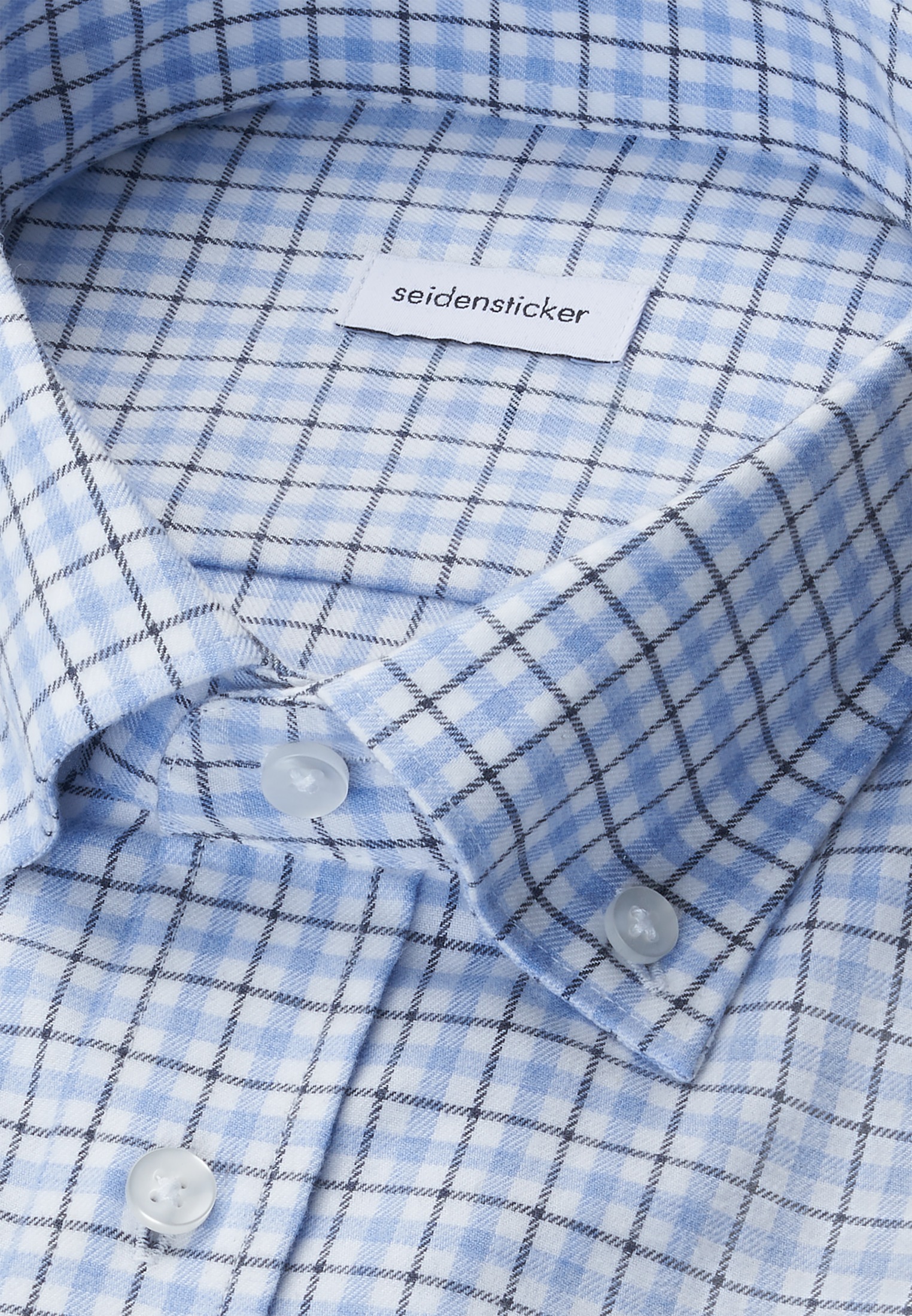 seidensticker Flanellhemd »Schwarze Rose« Slim 1/1 Button-Down-Kragen Karo