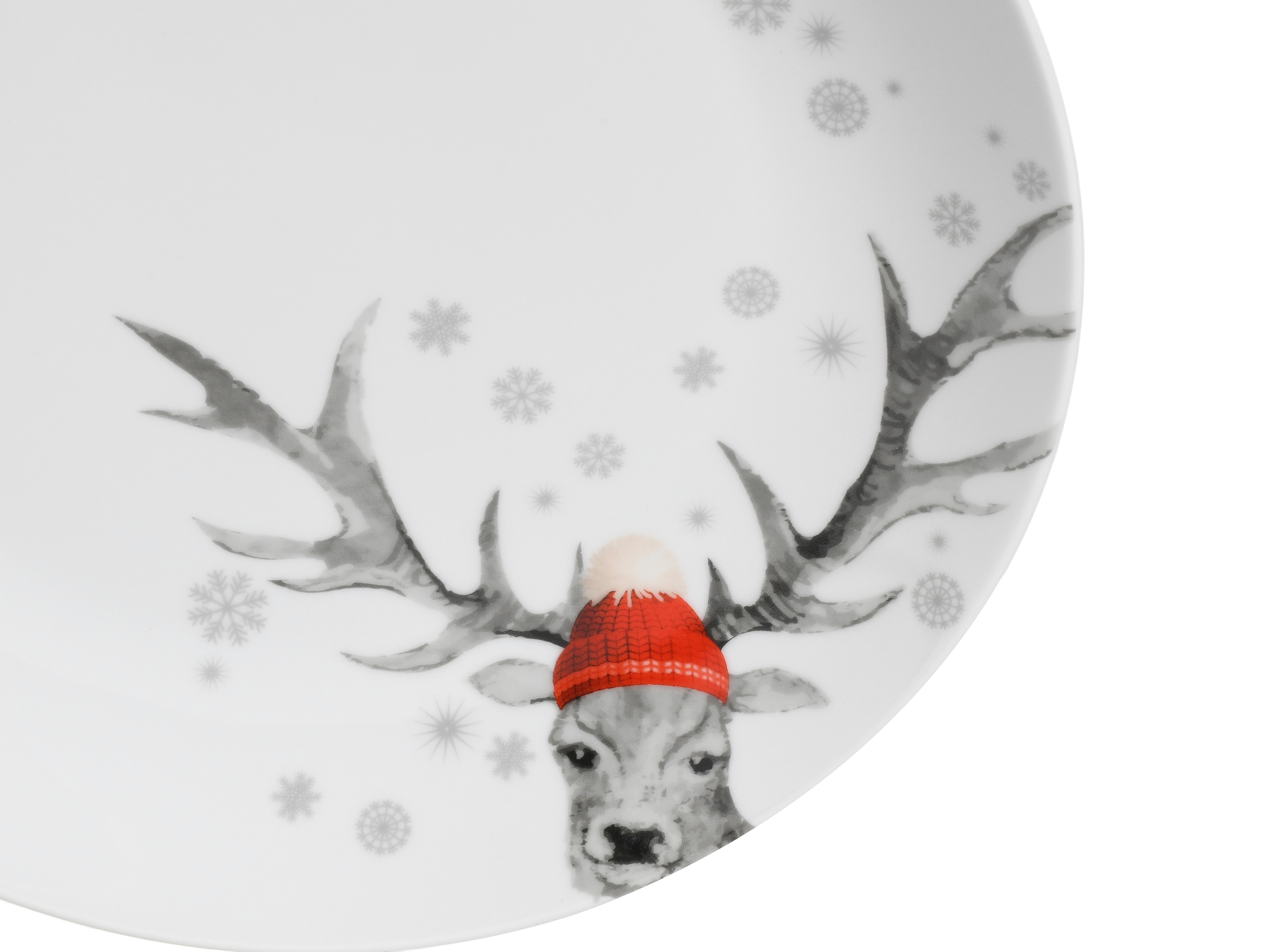 CreaTable Frühstücks-Geschirrset »Hirsch, Frühstücksset 18-tlg« Winterdekor, Hirschmotiv