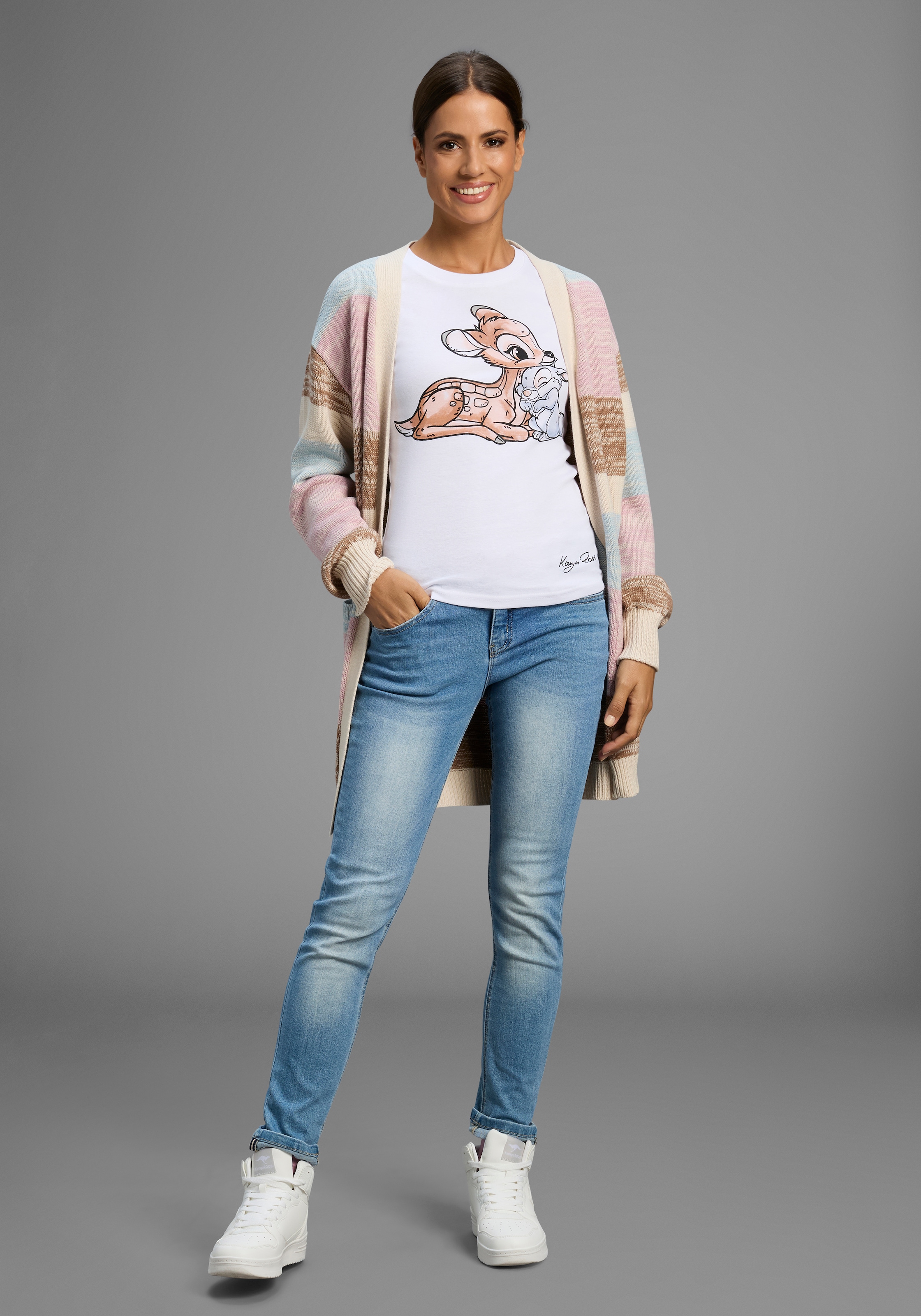 KangaROOS T-Shirt, Kurzarm, sehr figurbetonte Passform, aus Baumwolle