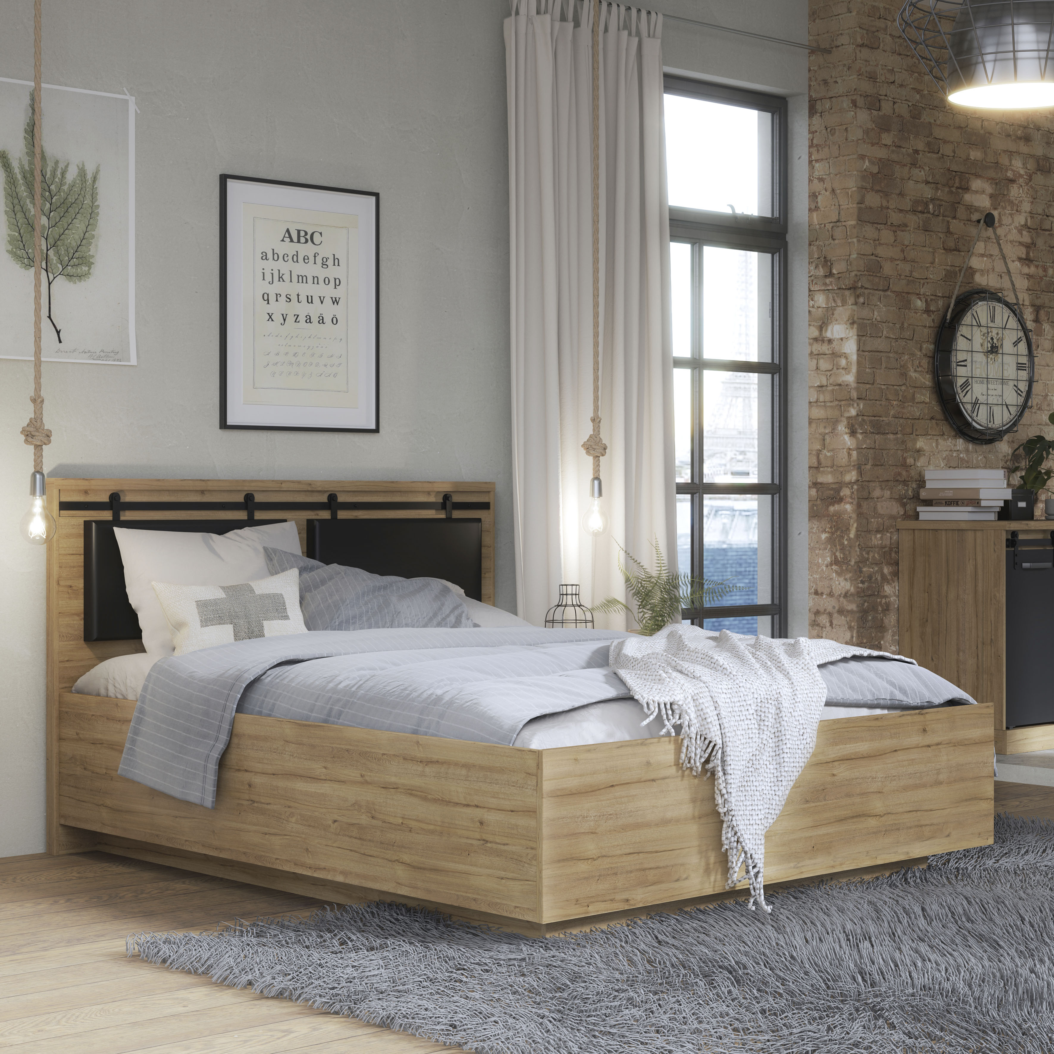 Forte Bettgestell »Belastbarkeit 240 KG in braun, Größe Liegefläche B/L: 160 cm x 200 cm