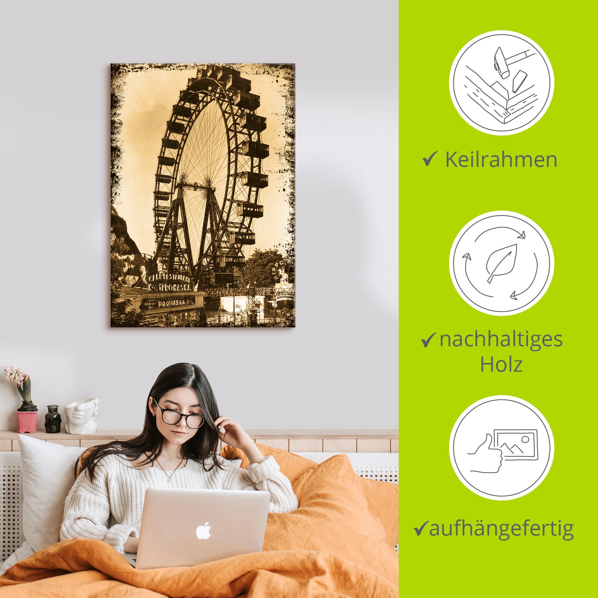 Artland Wandbild »Wien - Prater«, Gebäude, (1 St.), als Leinwandbild, Poster in verschied. Größen