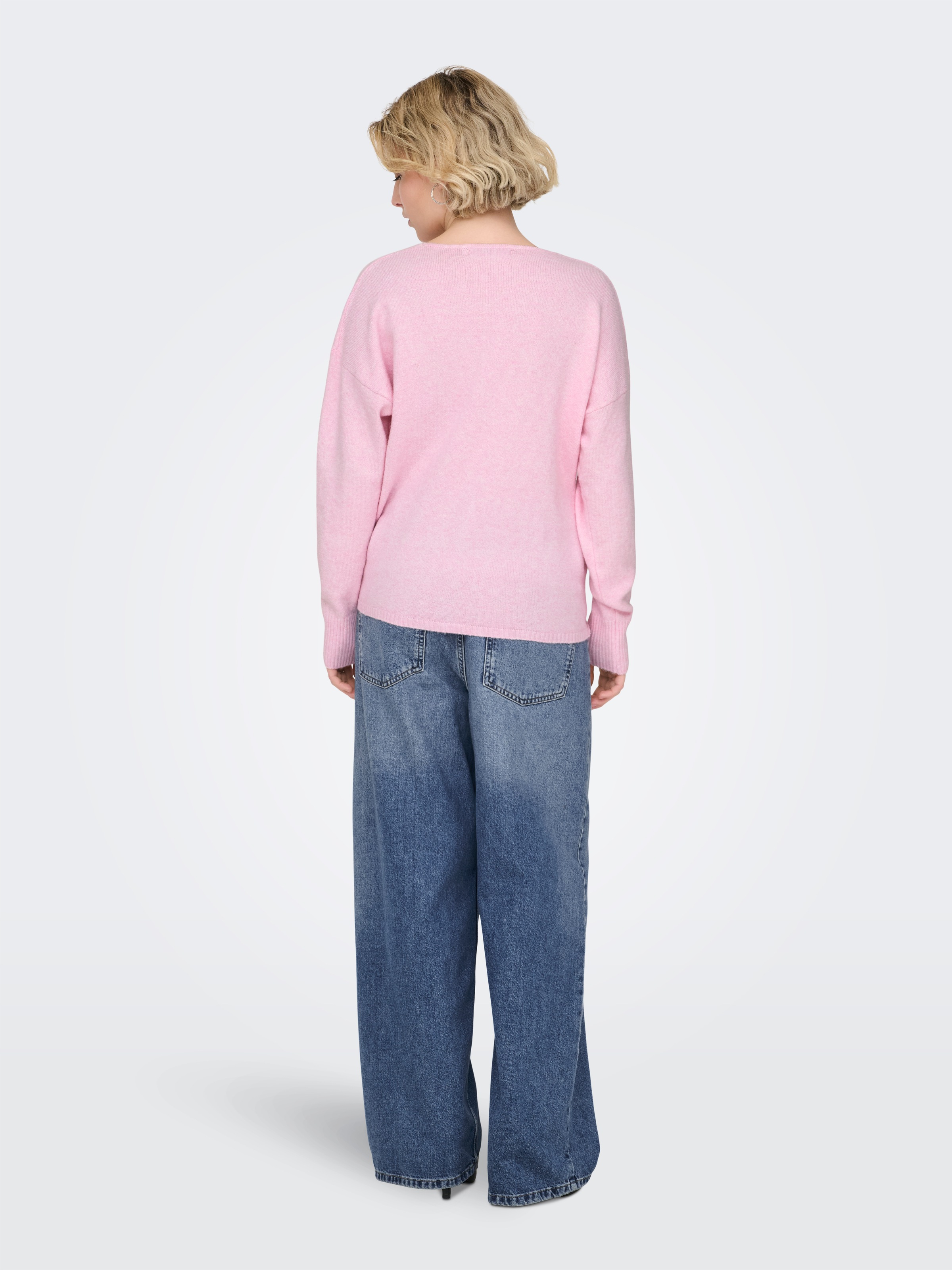 ONLY V-Ausschnitt-Pullover »ONLRICA LIFE L/S V-NECK PULLO KNT NOOS« Materialmix, regular fit