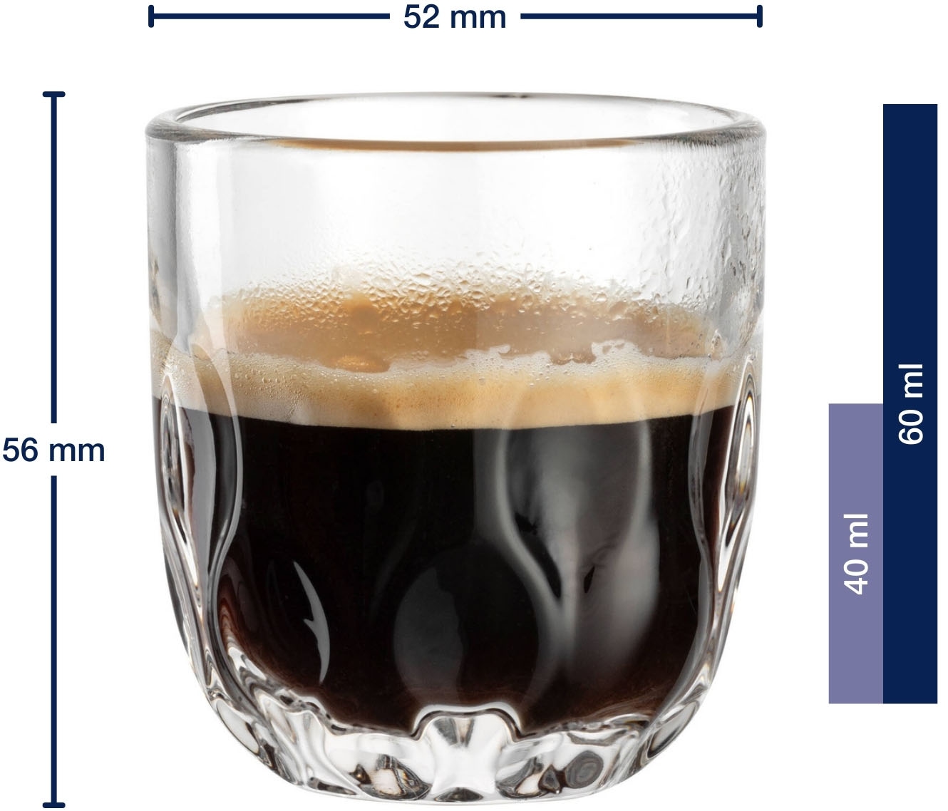 LEONARDO Espressoglas »GOCCE, 90 ml, 6er-Set« 3. Variante, mit Tropfenrelief