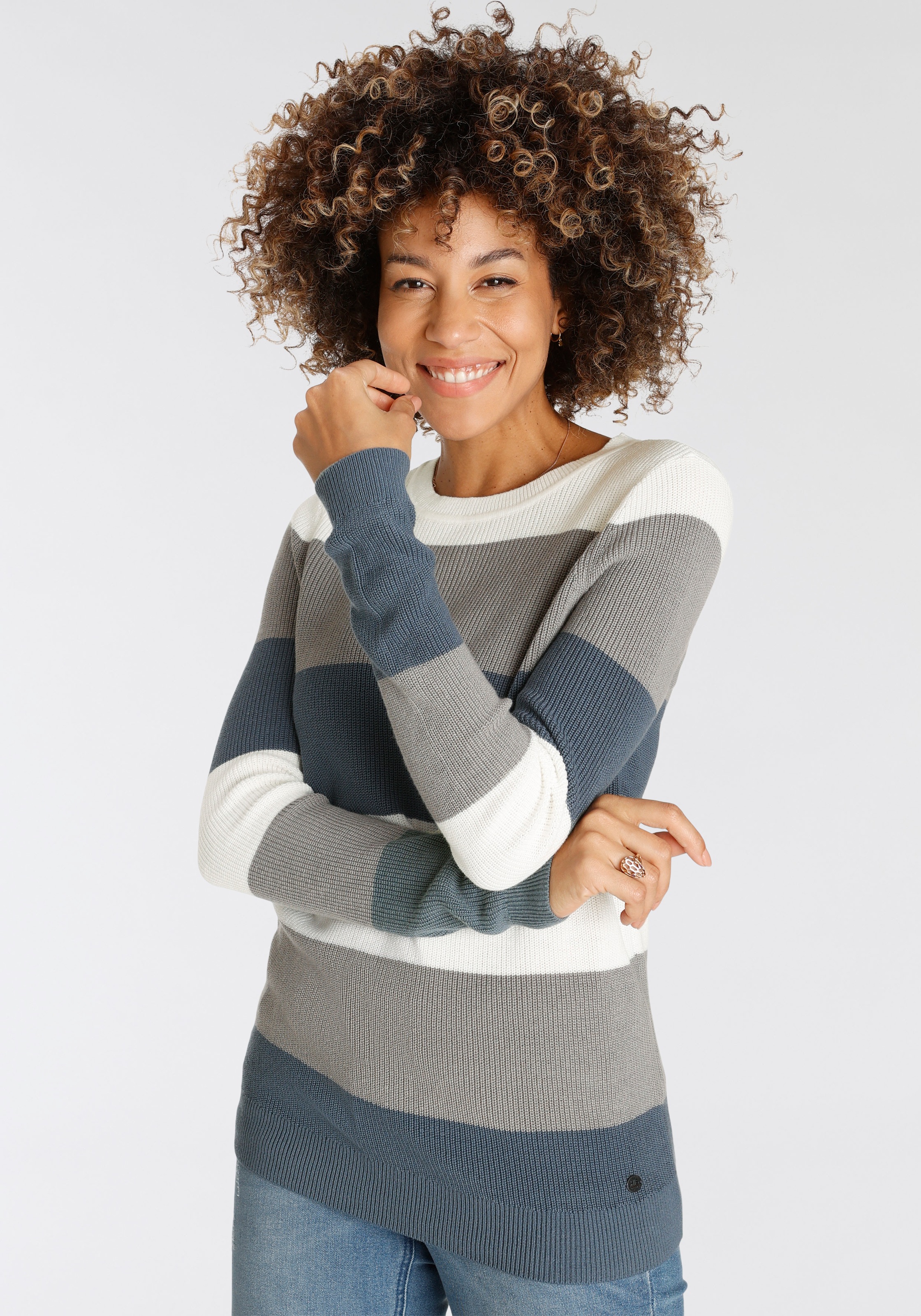 H.I.S Strickpullover, in modischem Streifenmuster