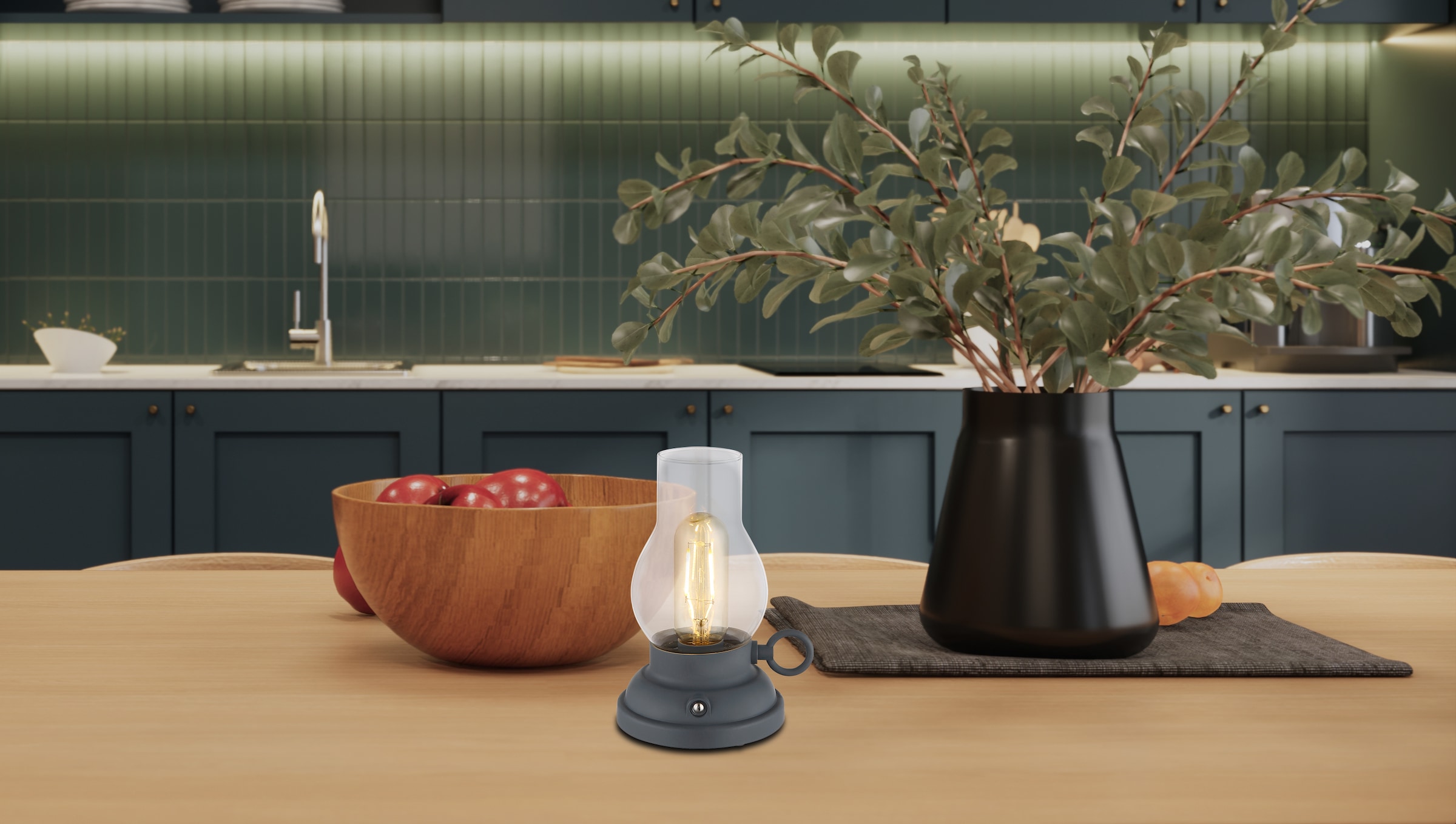 GLOBO LIGHTING LED Tischleuchte »PETRO« LED-Modul 1 Stk. Warmweiß Akkutischleuchte, mobile Leuchte, Petroleumlampen-Design