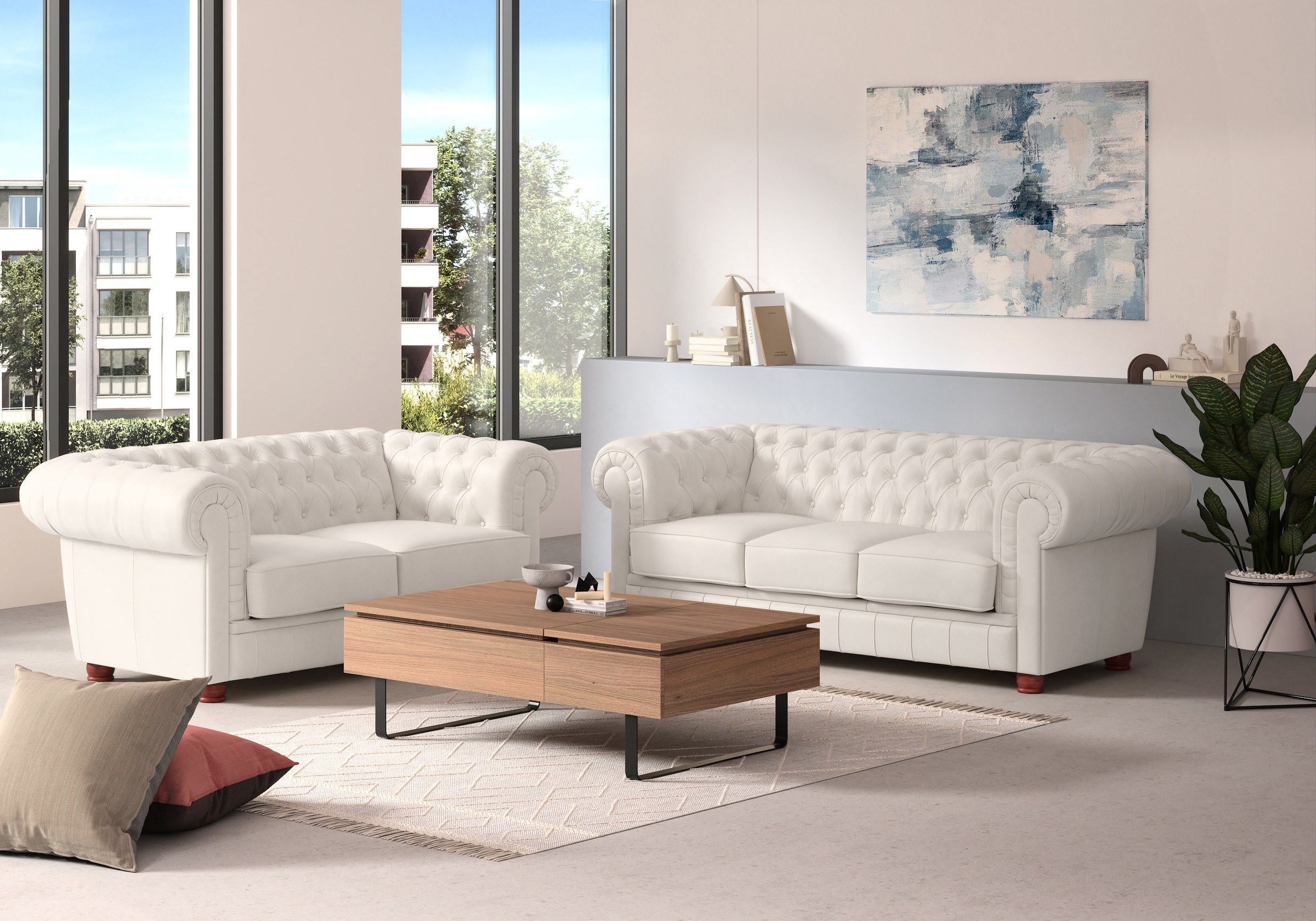 Max Winzer® Chesterfield-Sofa »Kent 2-Sitzer, edel und bequem, hochwertige Detailverarbeitung«, mit aufwendiger Knopfheftung, komfortable Armlehne, Breite 175 cm