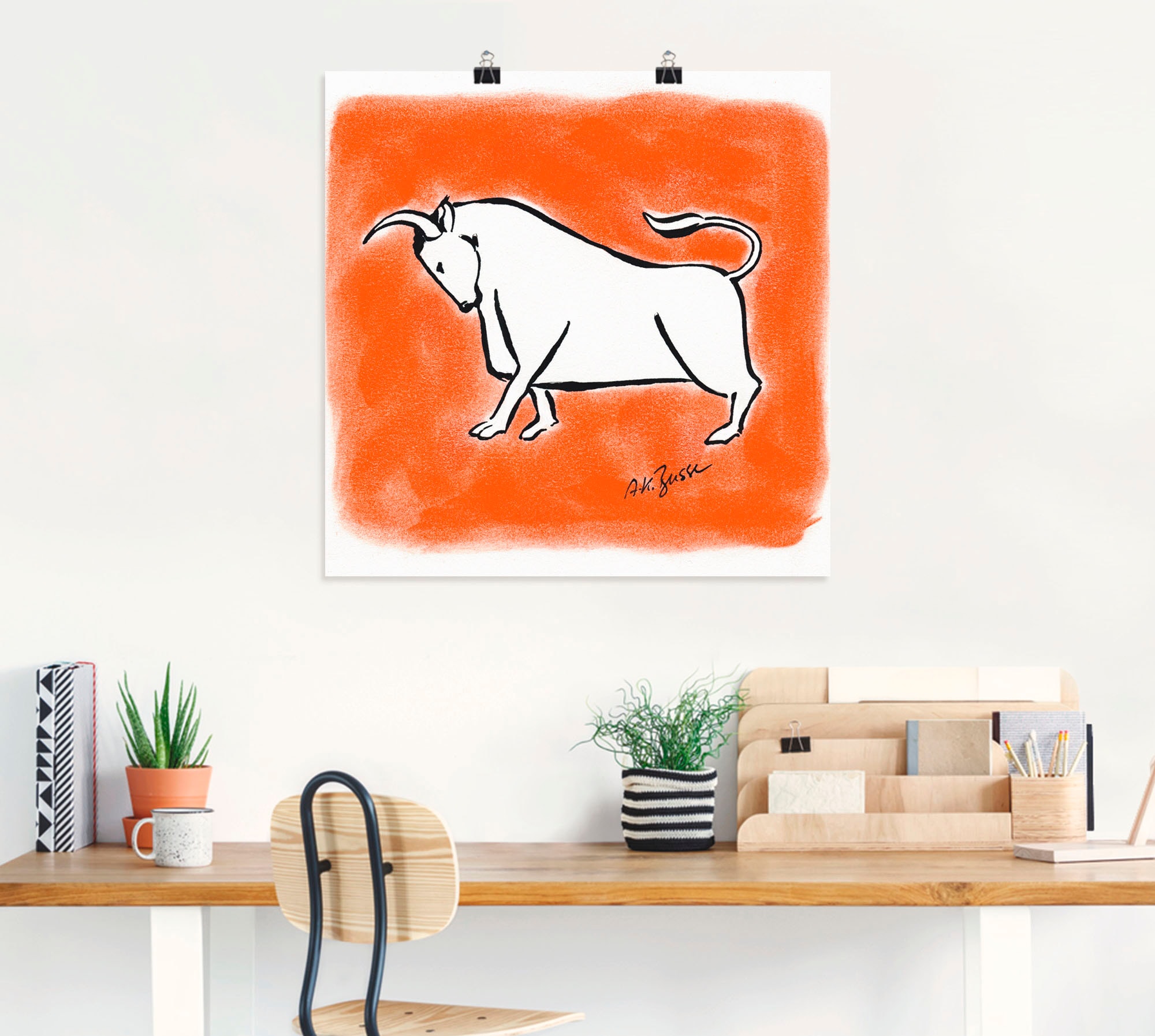 Artland Wandbild »Serie Sternzeichen Stier«, Sternzeichen, (1 St.), als Leinwandbild, Wandaufkleber oder Poster in versch. Größen