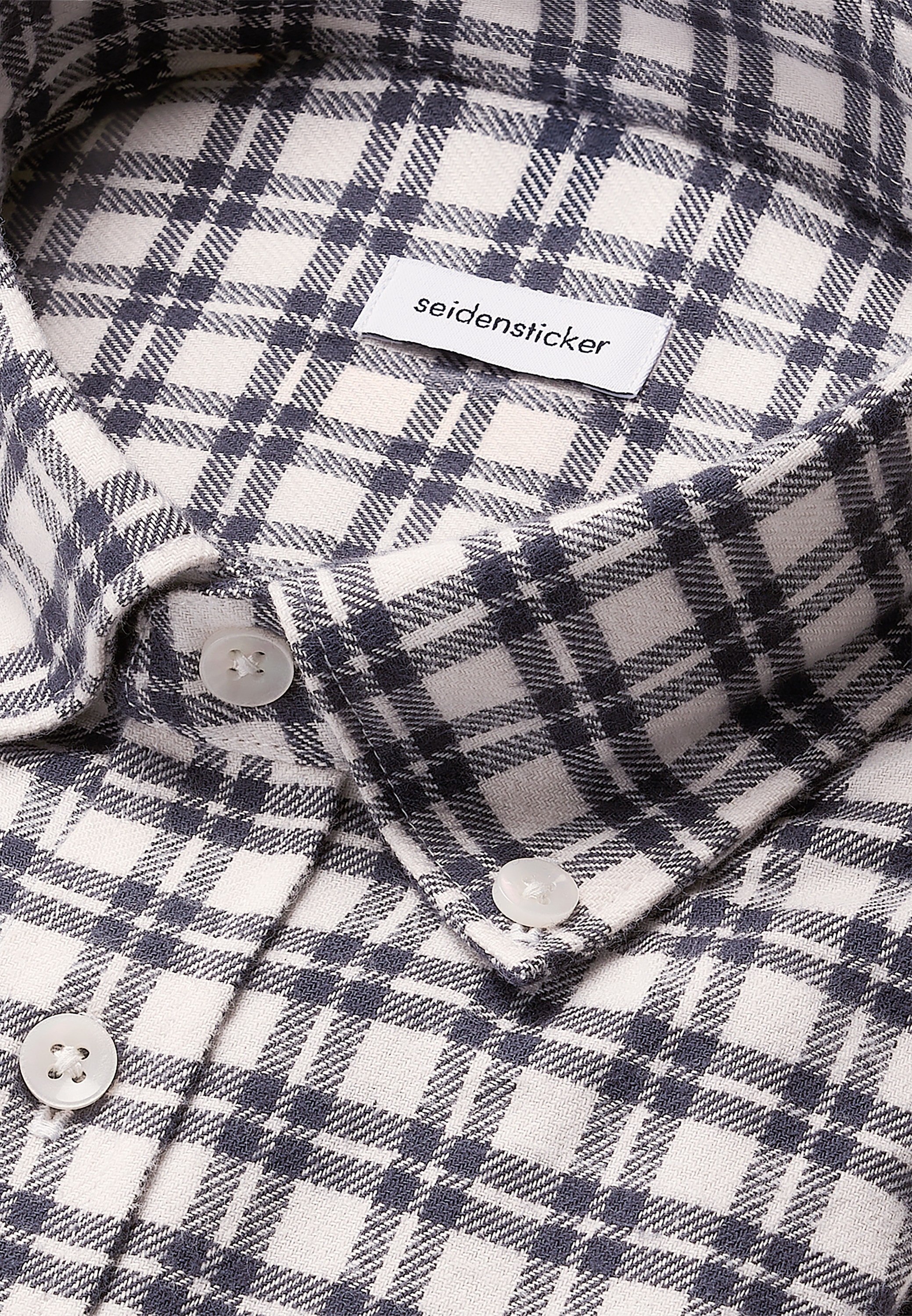 seidensticker Flanellhemd Slim 1/1 Button-Down-Kragen Karo