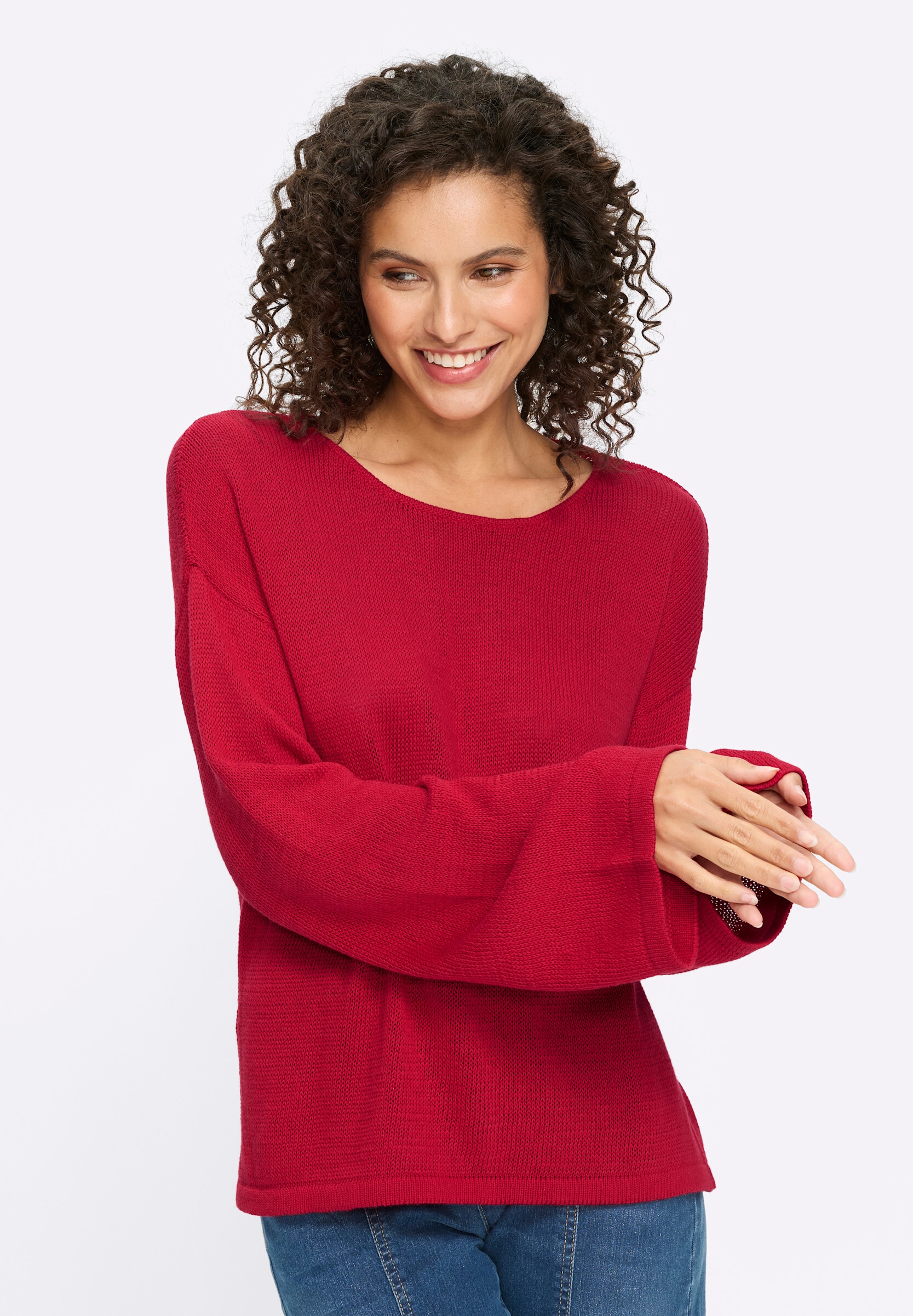 heine Strickpullover »Pullover Langarm-Pullover mit Trompetenärmeln«