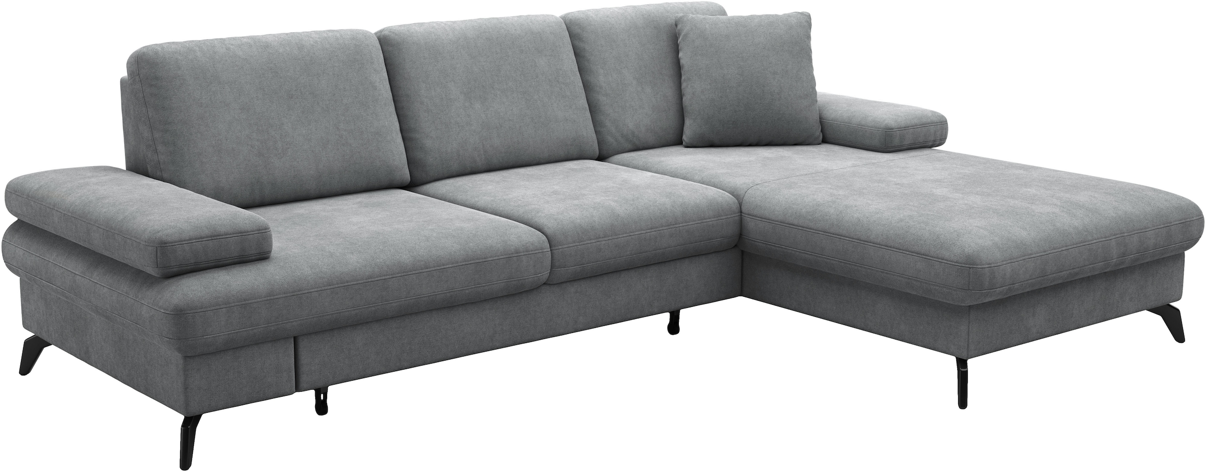 sit&more Ecksofa »Morris L-Form«, mit Bettfunktion, bzw. XXL-Sitzfläche, Armteilverstellung & Zierkissen
