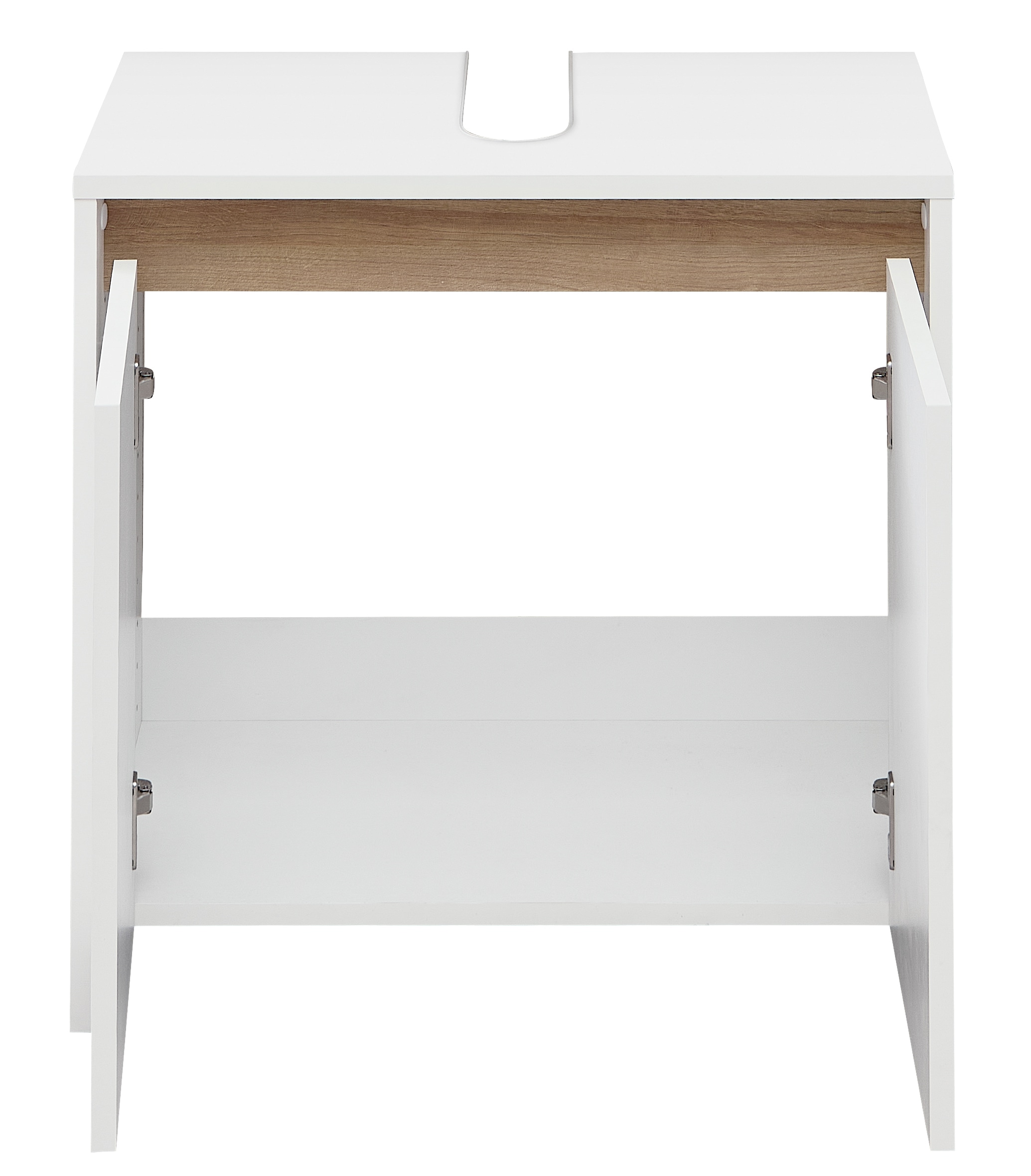 Saphir Badmöbel-Set »Quickset 100, Waschbeckenunterschrank mit Spiegelschrank«, (5 St.), Badezimmer-Set mit Unterschrank, Hängeschrank und Midischrank in Weiß