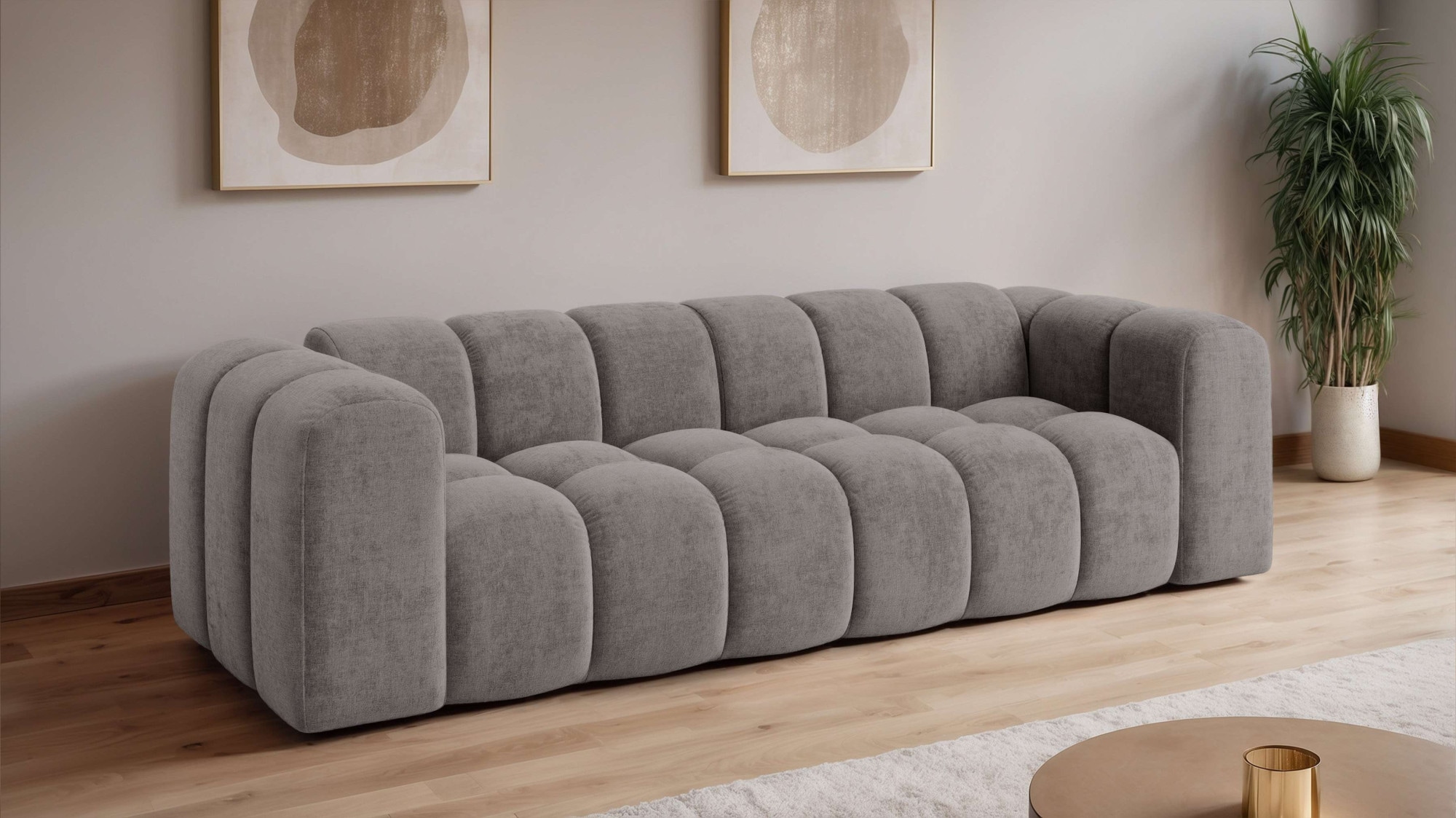 OTTO home Big-Sofa »KALLIE Design-Sofa mit Steppung, Bubble-Optik, Breite 248 cm« moderne Steppung, hoher Sitzkomfort und modernes Design