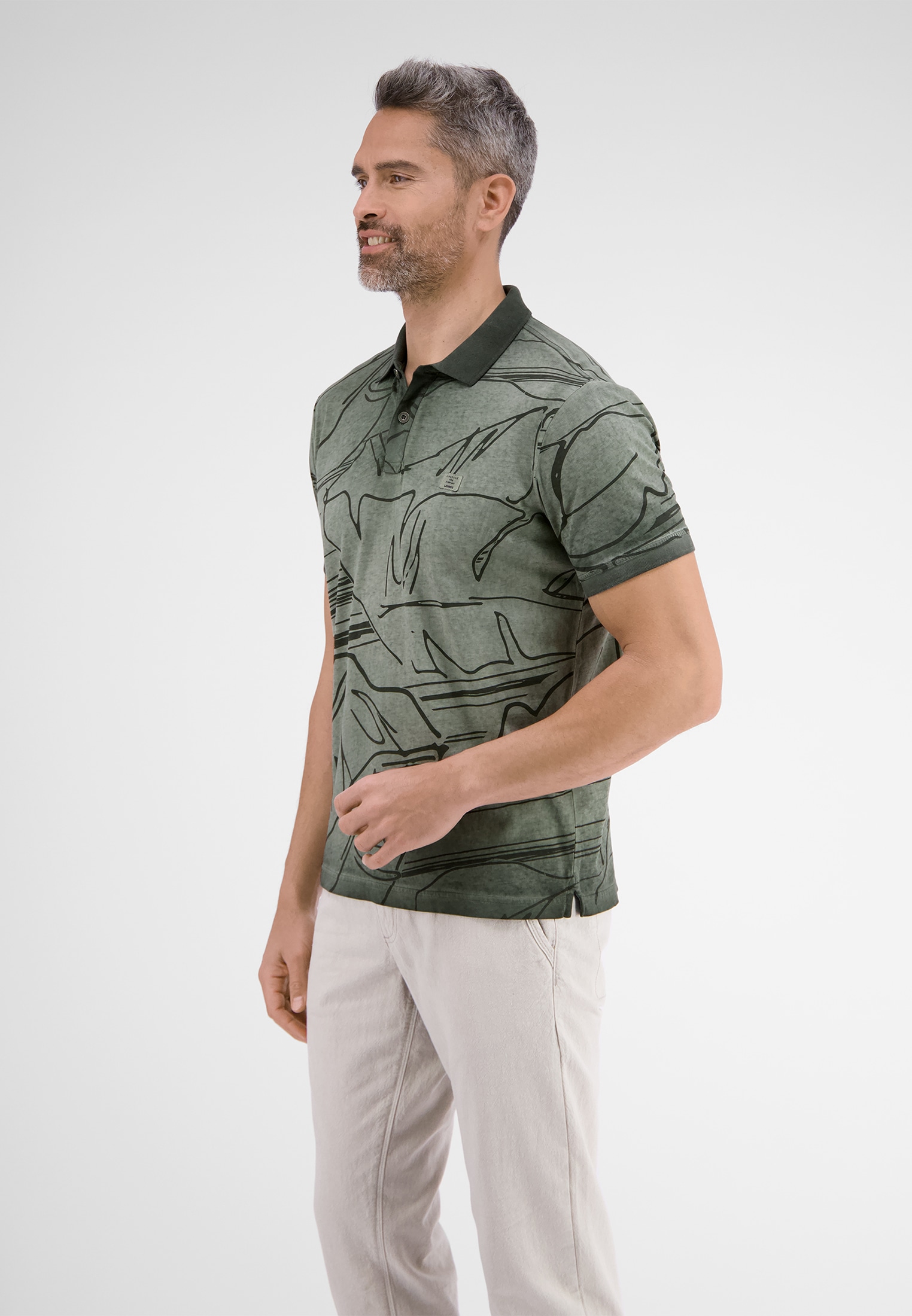 LERROS Poloshirt »LERROS Poloshirt *Floral Lines*«