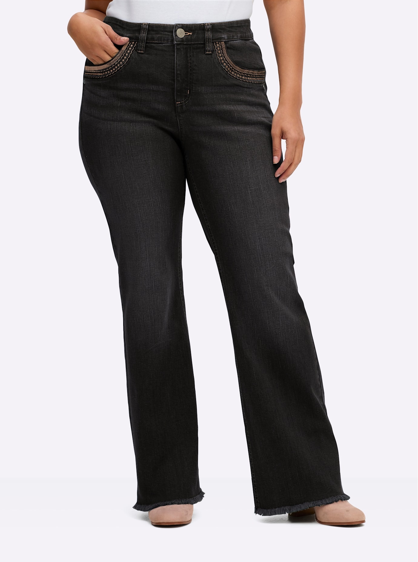 Sheego Damen Bootcut-Jeans 1 Stk. tlg., Größe 56