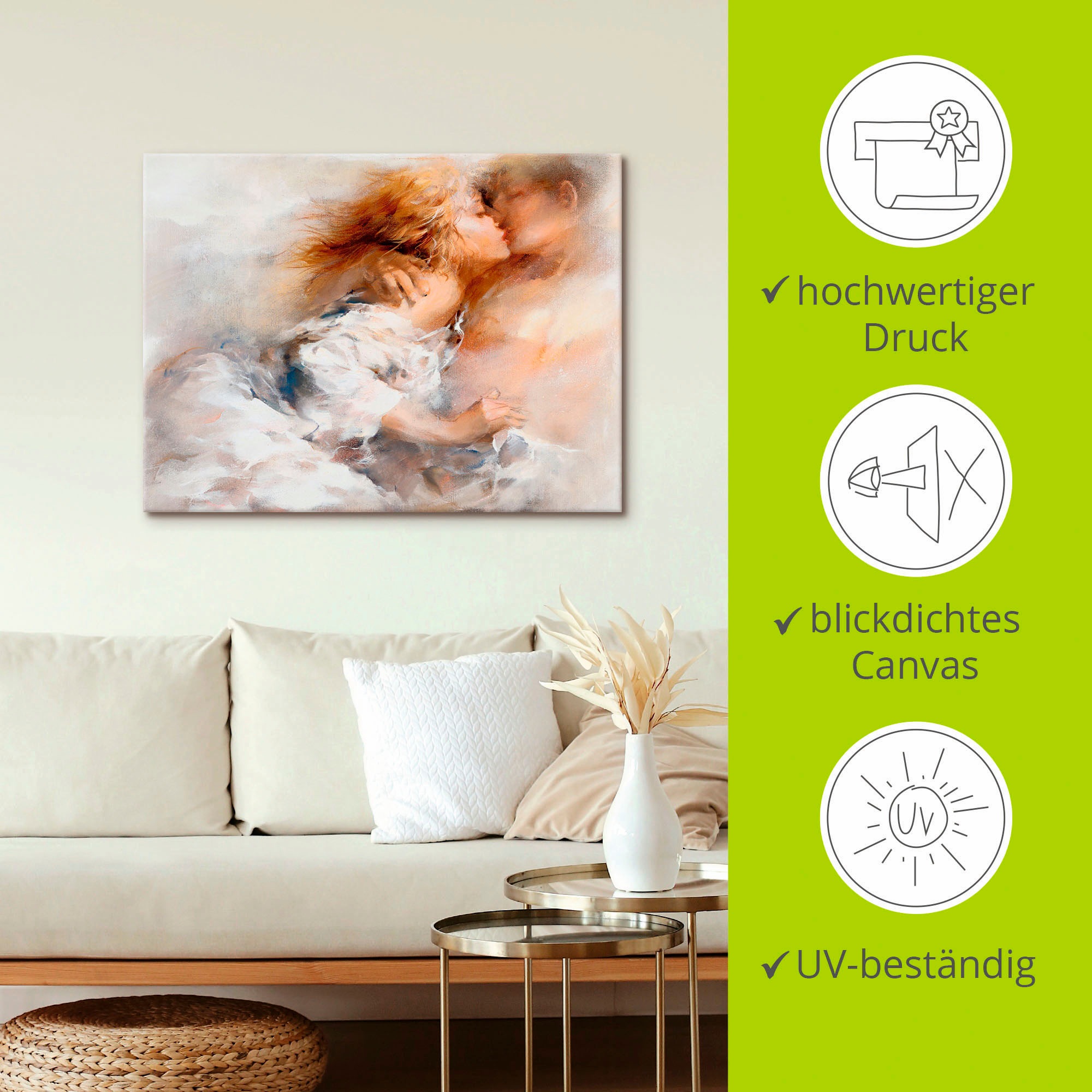 Artland Wandbild »Leidenschaftlich«, Paar, (1 St.), als Leinwandbild, Poster in verschied. Größen