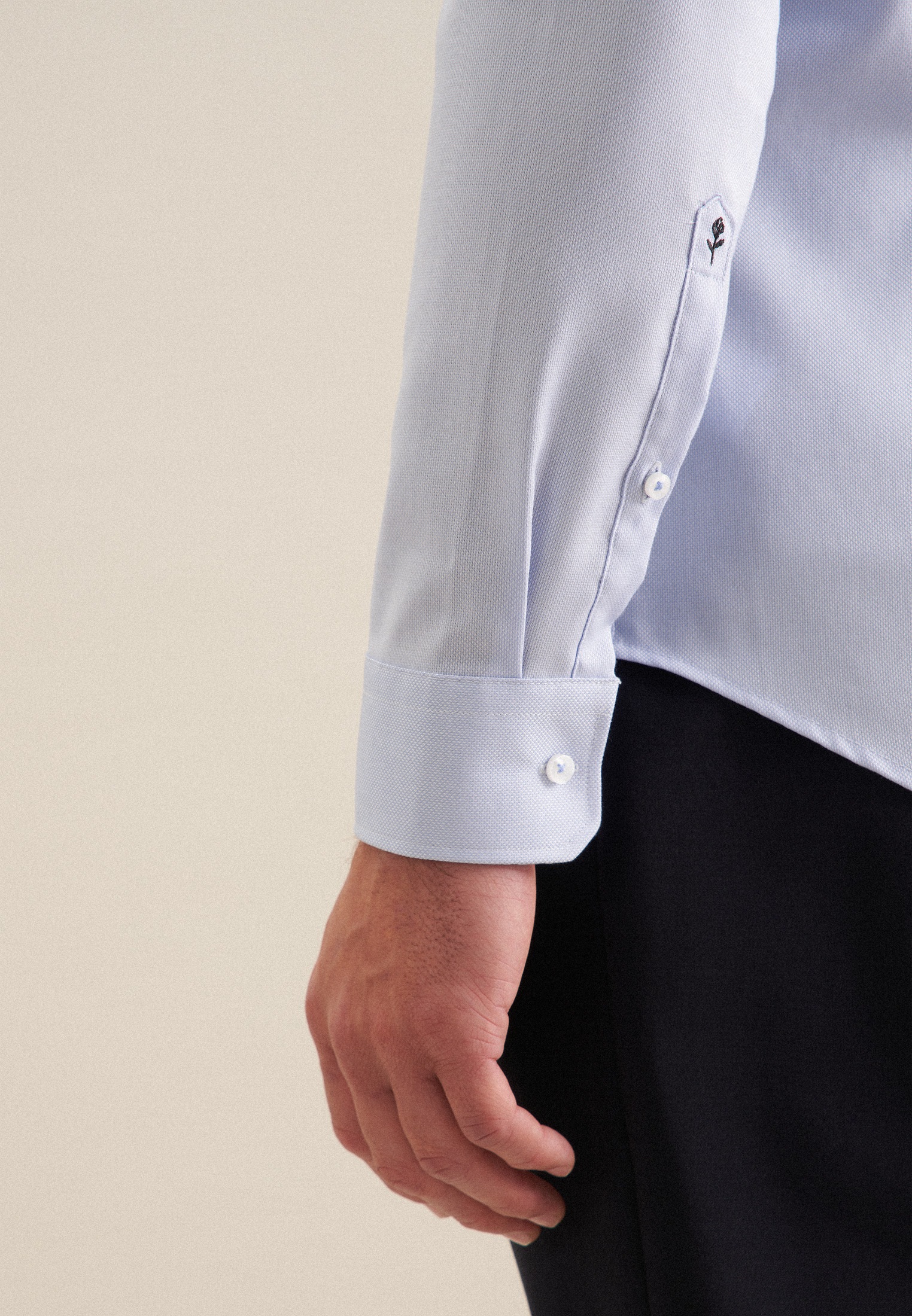 seidensticker Businesshemd »Schwarze Rose« Shaped 1/1 Kentkragen Struktur