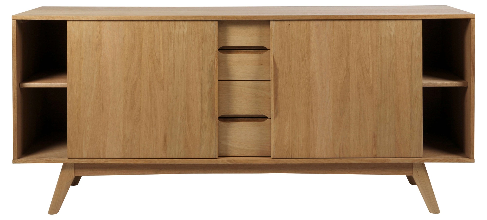 ACTONA GROUP Sideboard »Marte«, Anrichte, Eiche/Furnier, 2 Schiebetüren, 4 Schubladen, Breite 180 cm