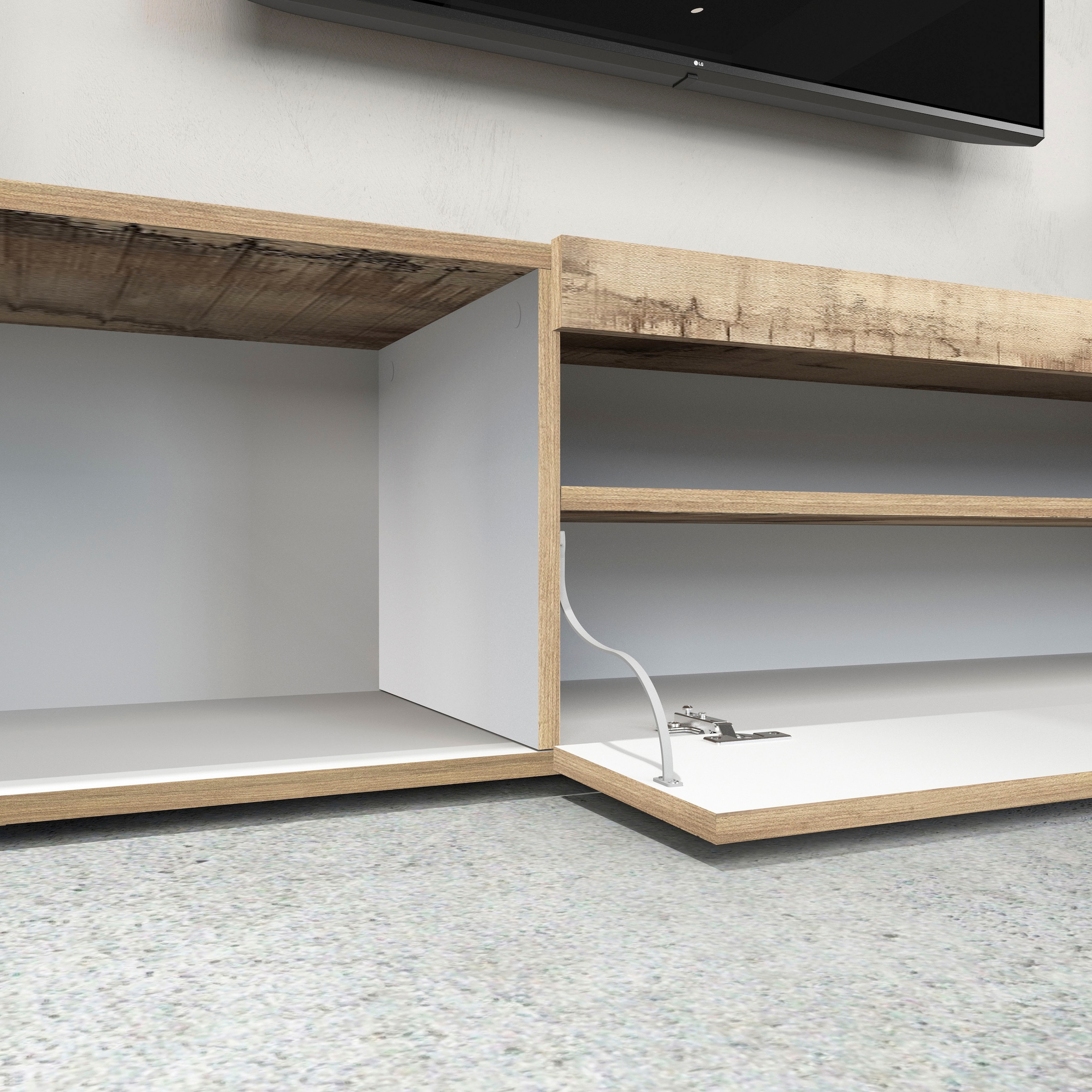 OTTO home Wohnwand »Wohnwand New Egypt, Anbauwand, Medienwand, Wohnzimmerwand« Weiß in Hochglanz, alle anderen Farben in matter Ausführung., 4 Stk. tlg.