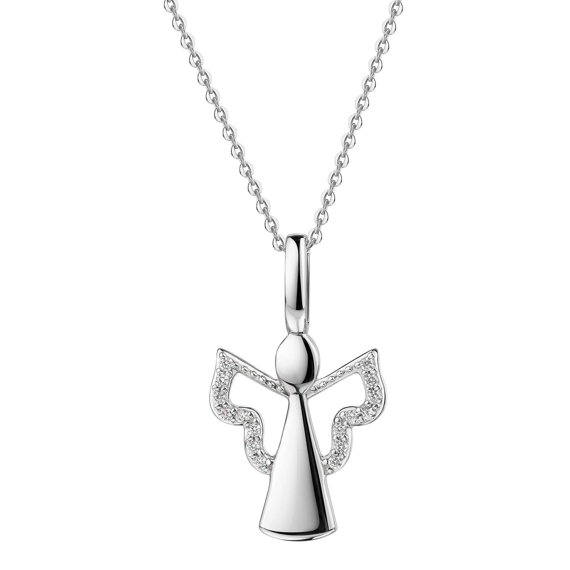 Firetti Kette mit Anhänger »Schmuck Geschenk Silber 925 Halsschmuck Halskette Engel« mit Zirkonia (synth.)