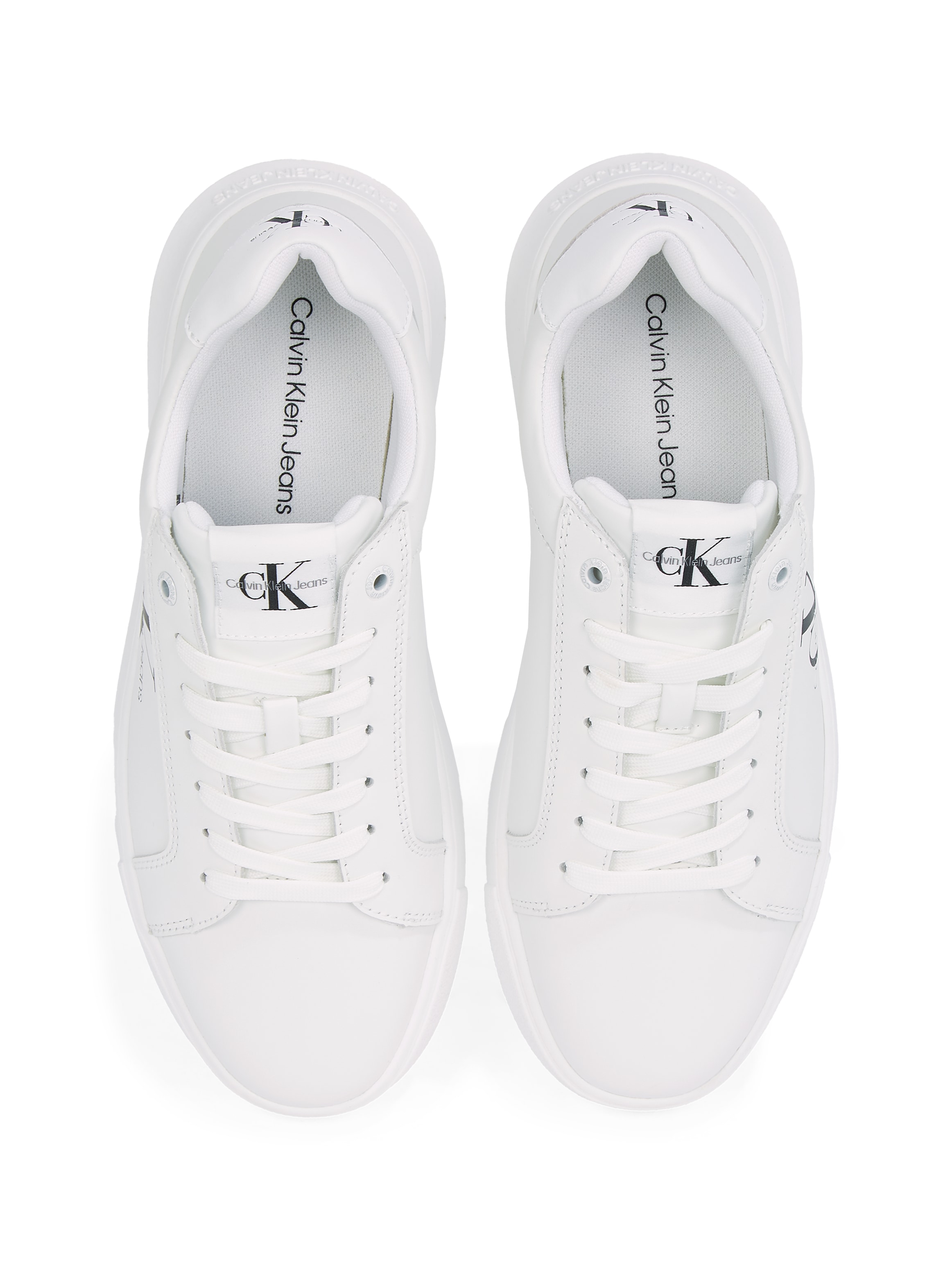 Calvin Klein Jeans Plateausneaker »CHUNKY CUPSOLE MONO LTH WN«, Freizeitschuh, Halbschuh, Schnürschuh mit CK-Schriftzug an der Seite