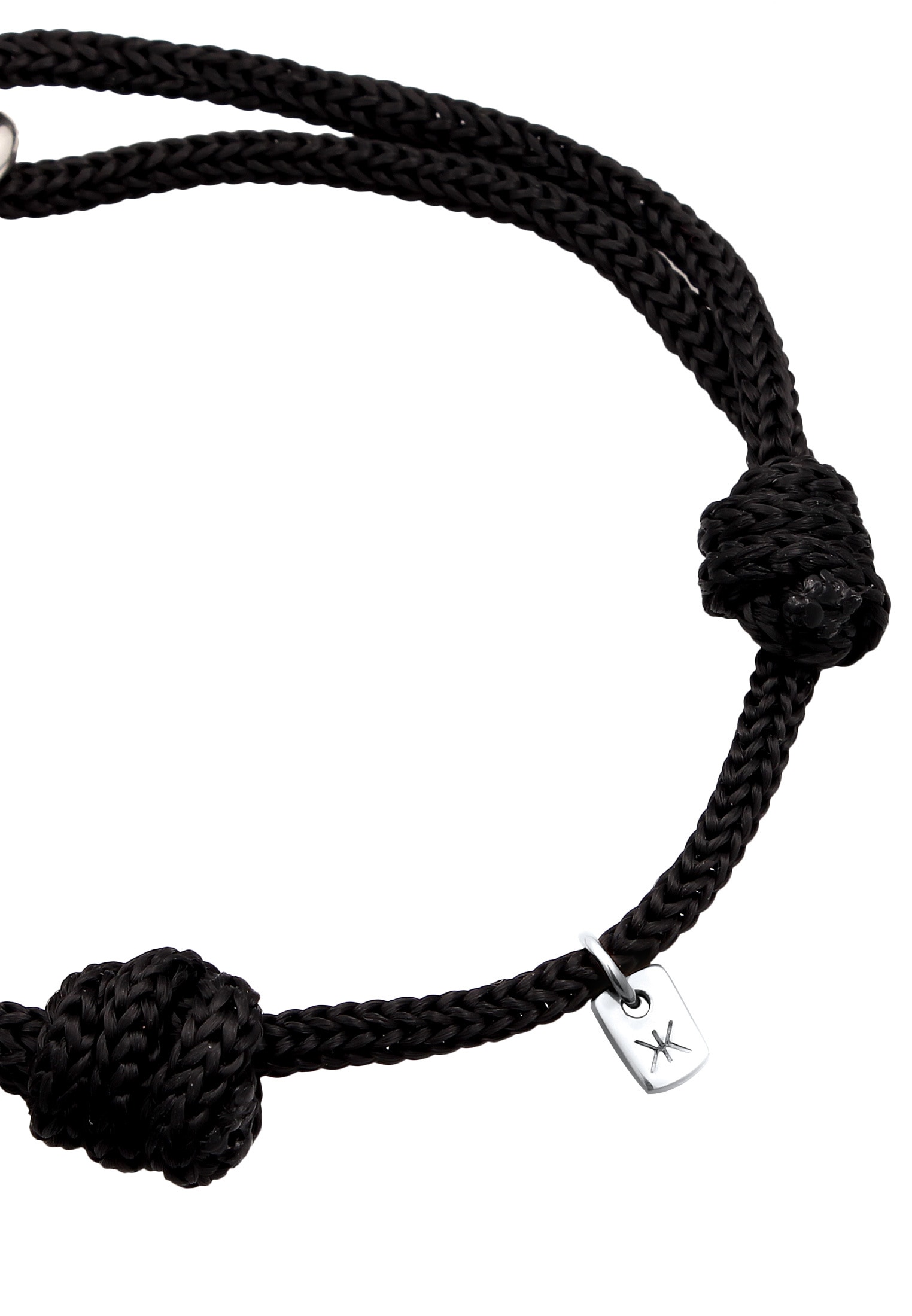 Kuzzoi Armkette »Armband Glieder Oval Nylon 925 Sterling Silber«