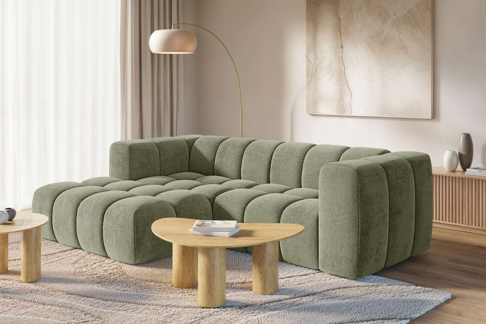 homsy by Ana Johnson Ecksofa »»L« BOUBELLE L-Form, Design-Sofa, Bubble-Optik, Breite 247 cm« hoher Sitzkomfort dank Wellenunterfederung, L Sitztiefe 63 cm
