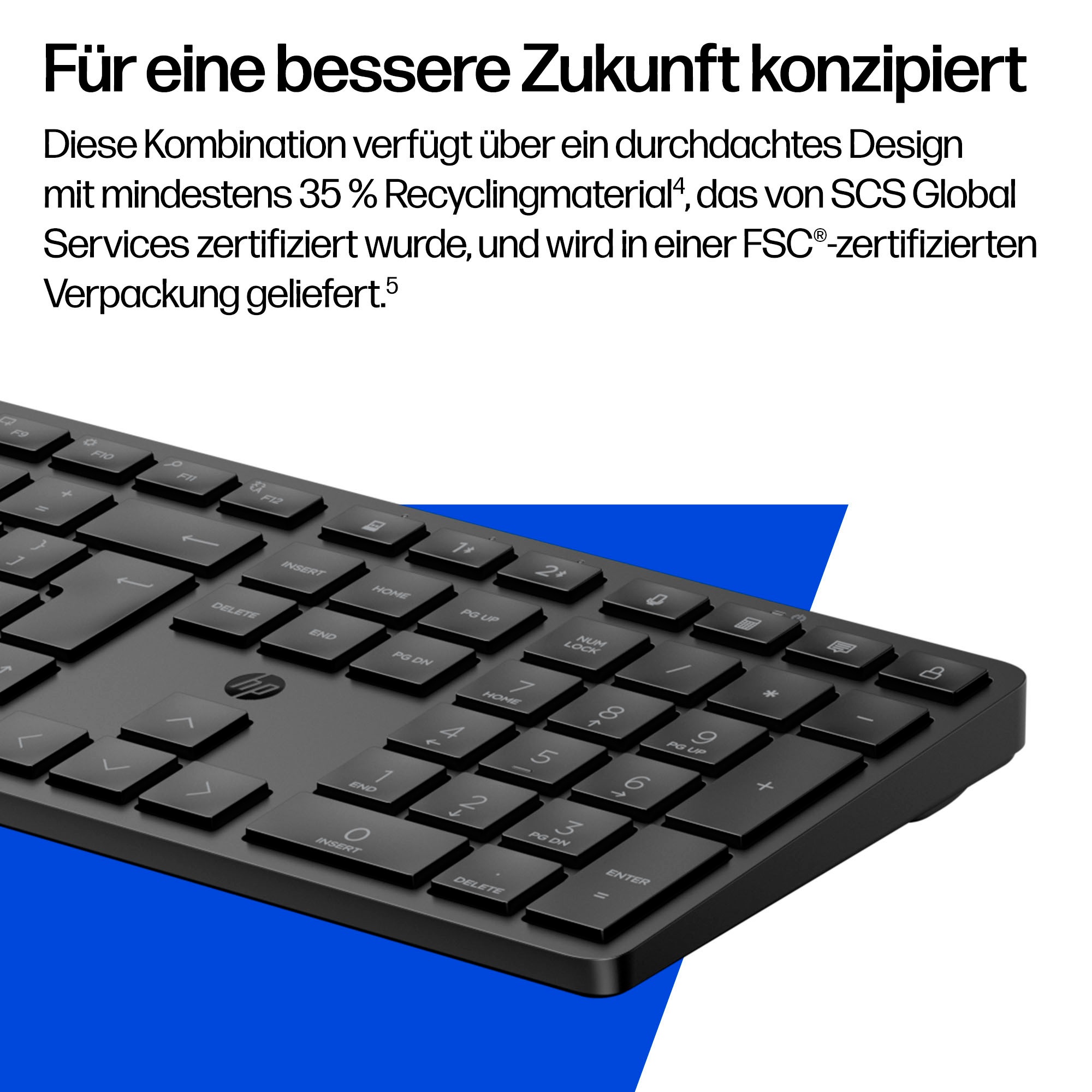 HP Tastatur- und Maus-Set »Kombination aus  Dual-Mode-Maus und-Tastatur für mehrere Geräte 490C«
