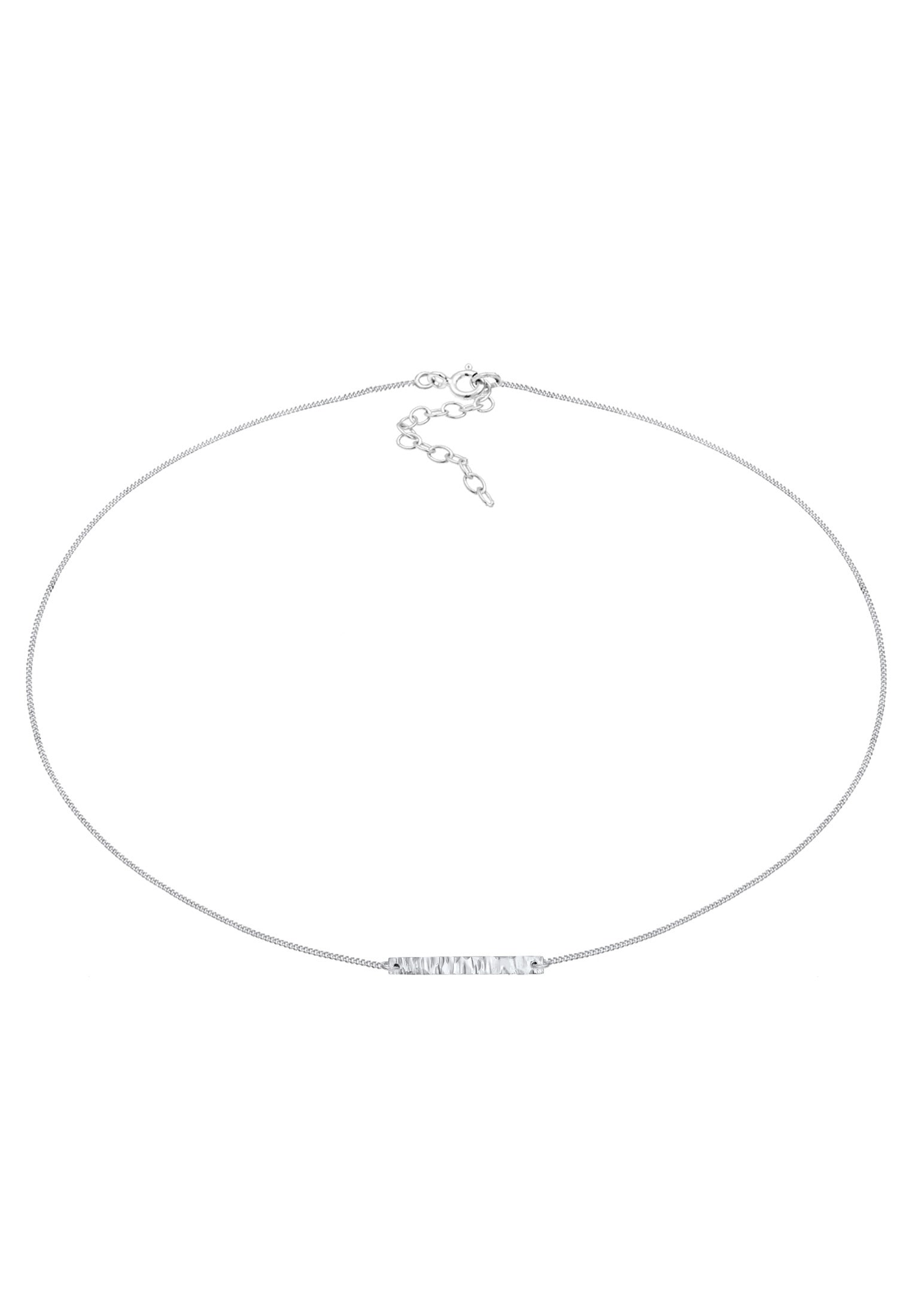 Elli Choker »Halskette Choker Platte Gehämmert 925er Silber«