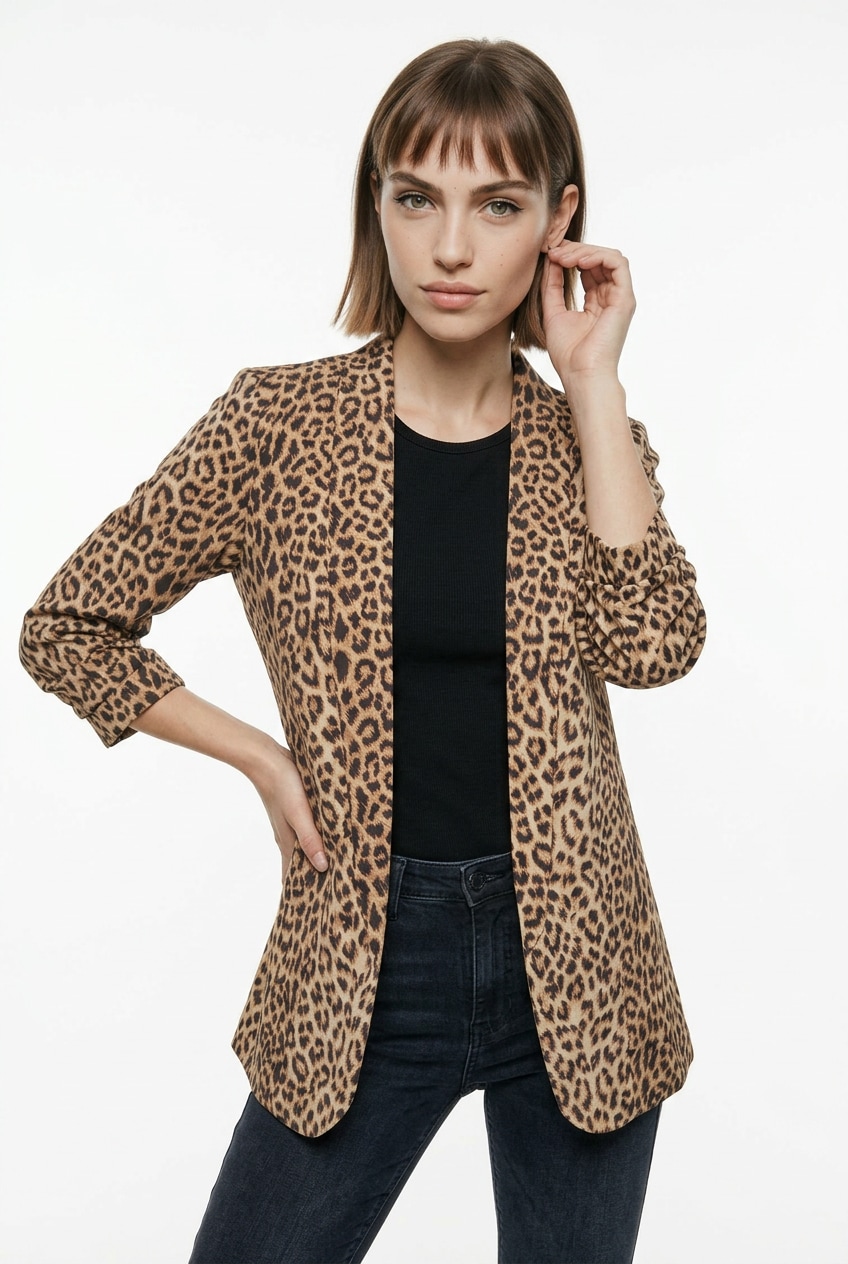 pieces Blusenblazer »PCBOSELLA 3/4 PRINTED BLAZER NOOS« mit 3/4 Ärmel