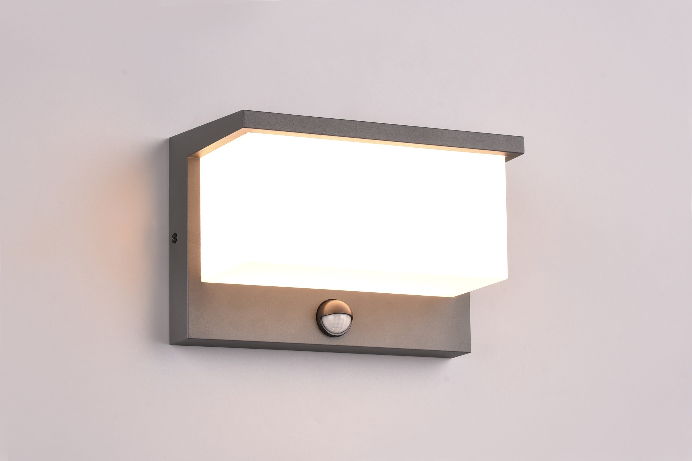 TRIO Leuchten LED Außen-Wandleuchte »NESTOS, Outdoor Wandlampe Hauswand IP54, LED 13W 1300 Lumen 3000 K« LED-Board 1 Stk. Warmweiß LED Wandlampe anthrazit, Garten Terrasse Hauswand, mit Bewegungsmelder