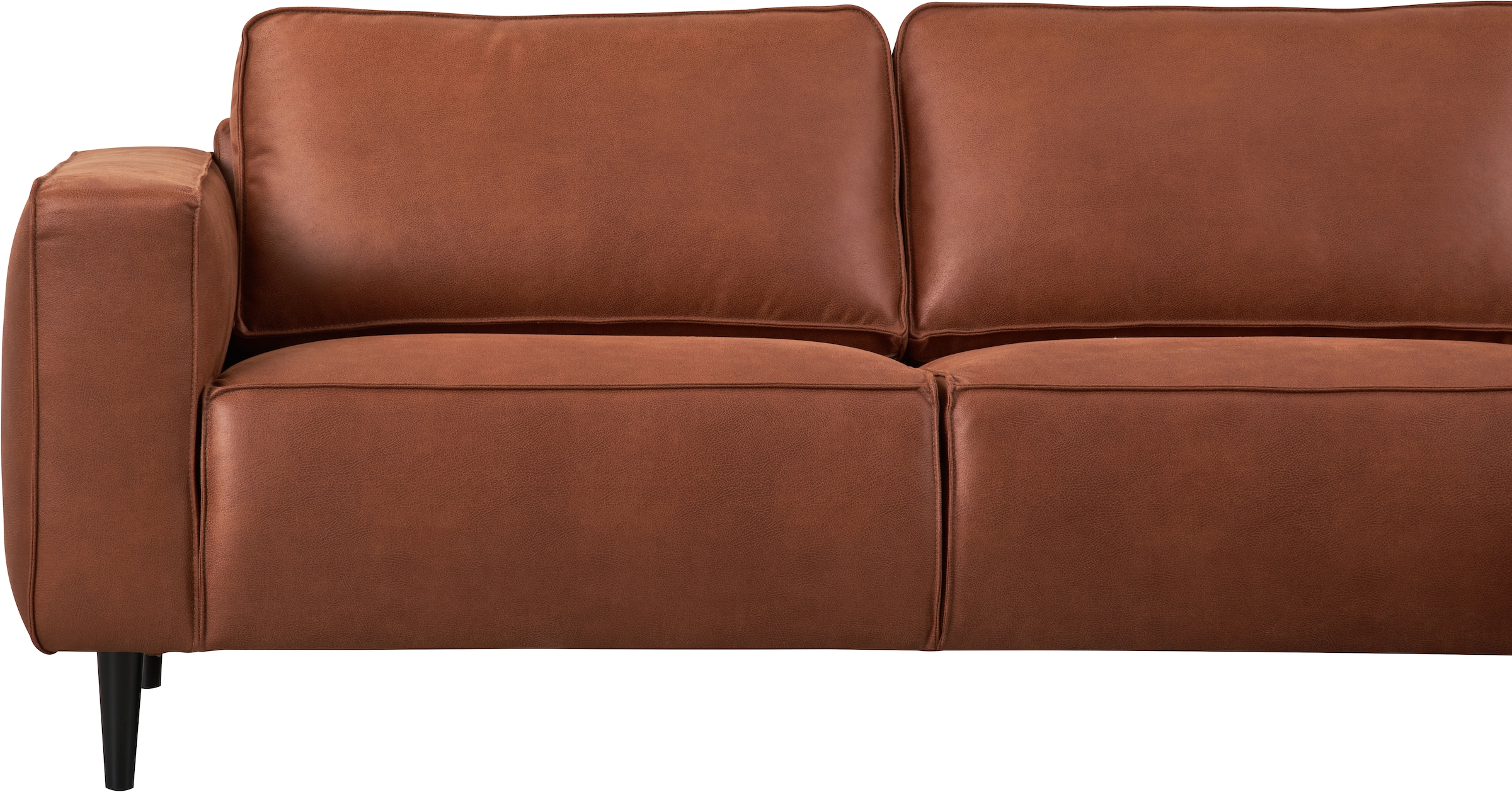 Places of Style Ecksofa »Fumone, Lederoptik oder Soft-Touch Chenille«, Breite 260, mit schwarzen Massivholzfüßen