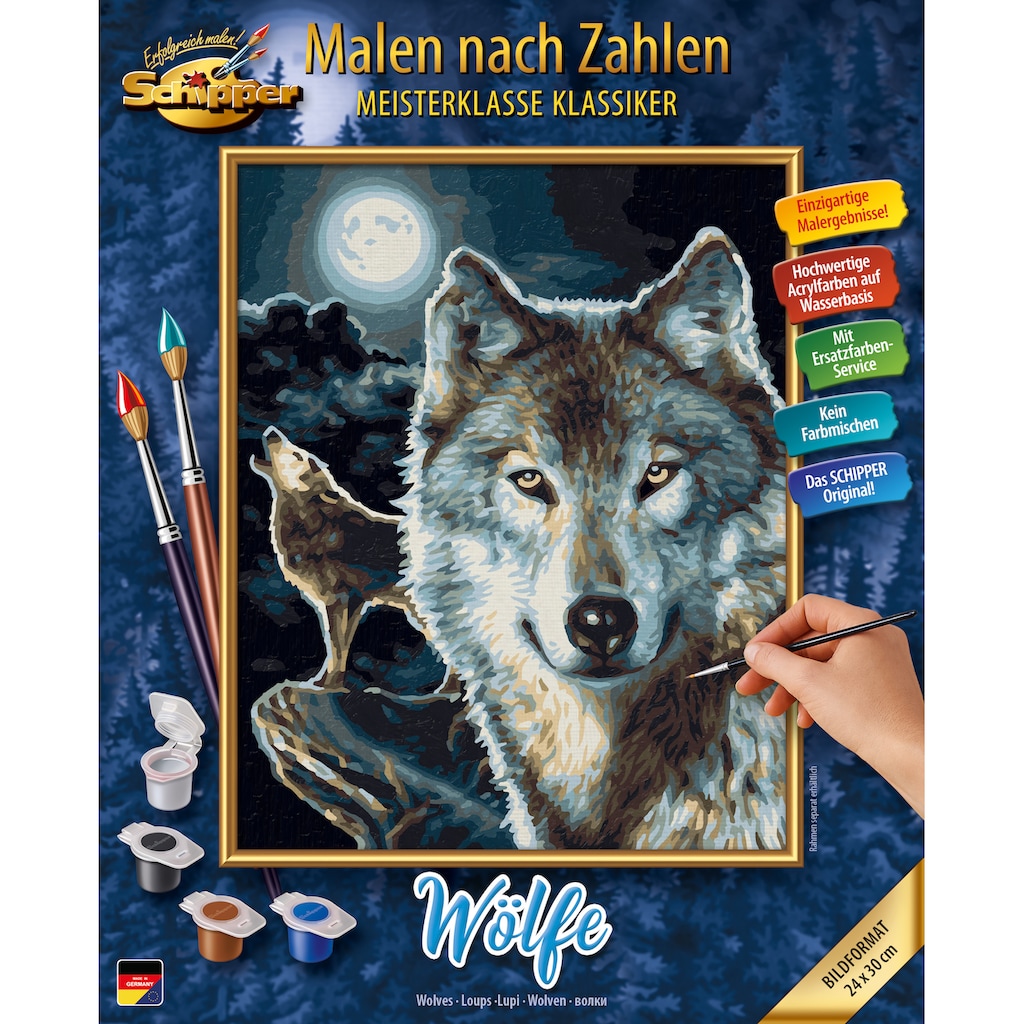 Schipper Malen nach Zahlen »Meisterklasse Klassiker - Wölfe«, Made in Germany