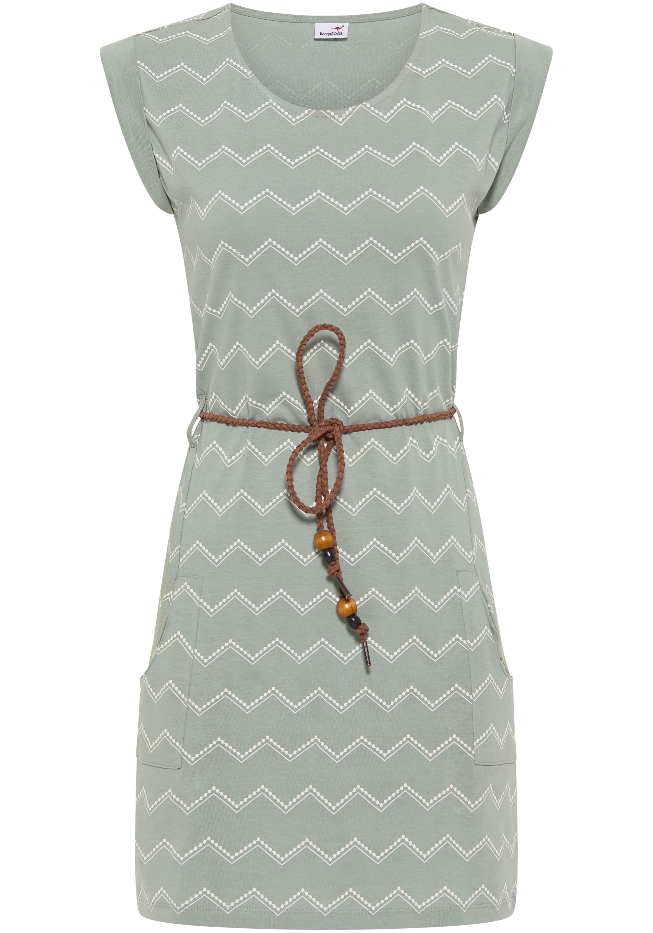 KangaROOS Jerseykleid, (Set, mit abnehmbarem Gürtel), mit Alloverprint
