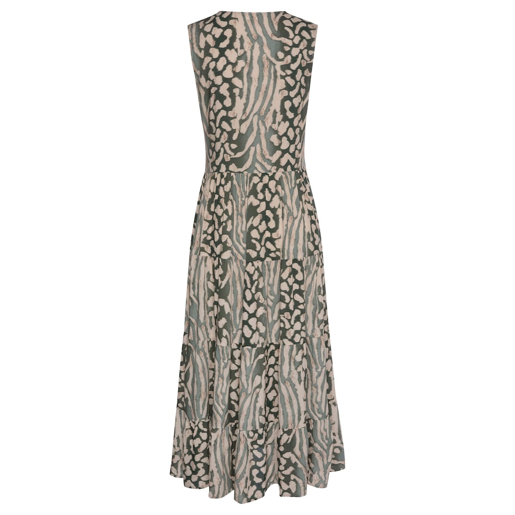 LASCANA Maxikleid, mit Animalprint und Knopfleiste, Sommerkleid, Strandkleid