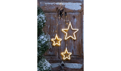 LED-Lichtervorhang »Lamothe, Weihnachtsdeko aussen«, Lichterkette mit 3 Sternen und...