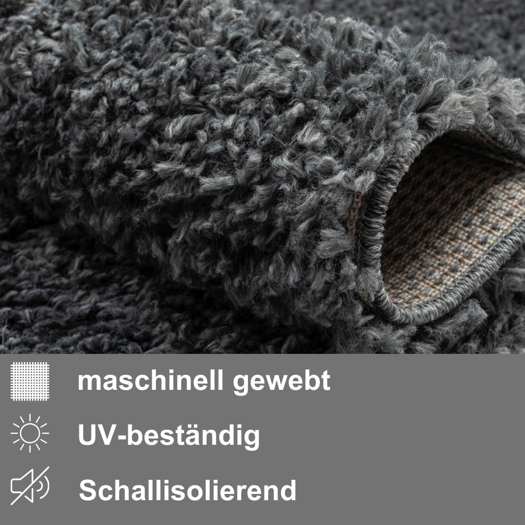 Myflair Möbel & Accessoires Hochflor-Teppich »My Shaggy«, rechteckig, 37 mm Höhe, Shaggy, Uni-Farben, leicht glänzend, Microfaser, extra flauschig