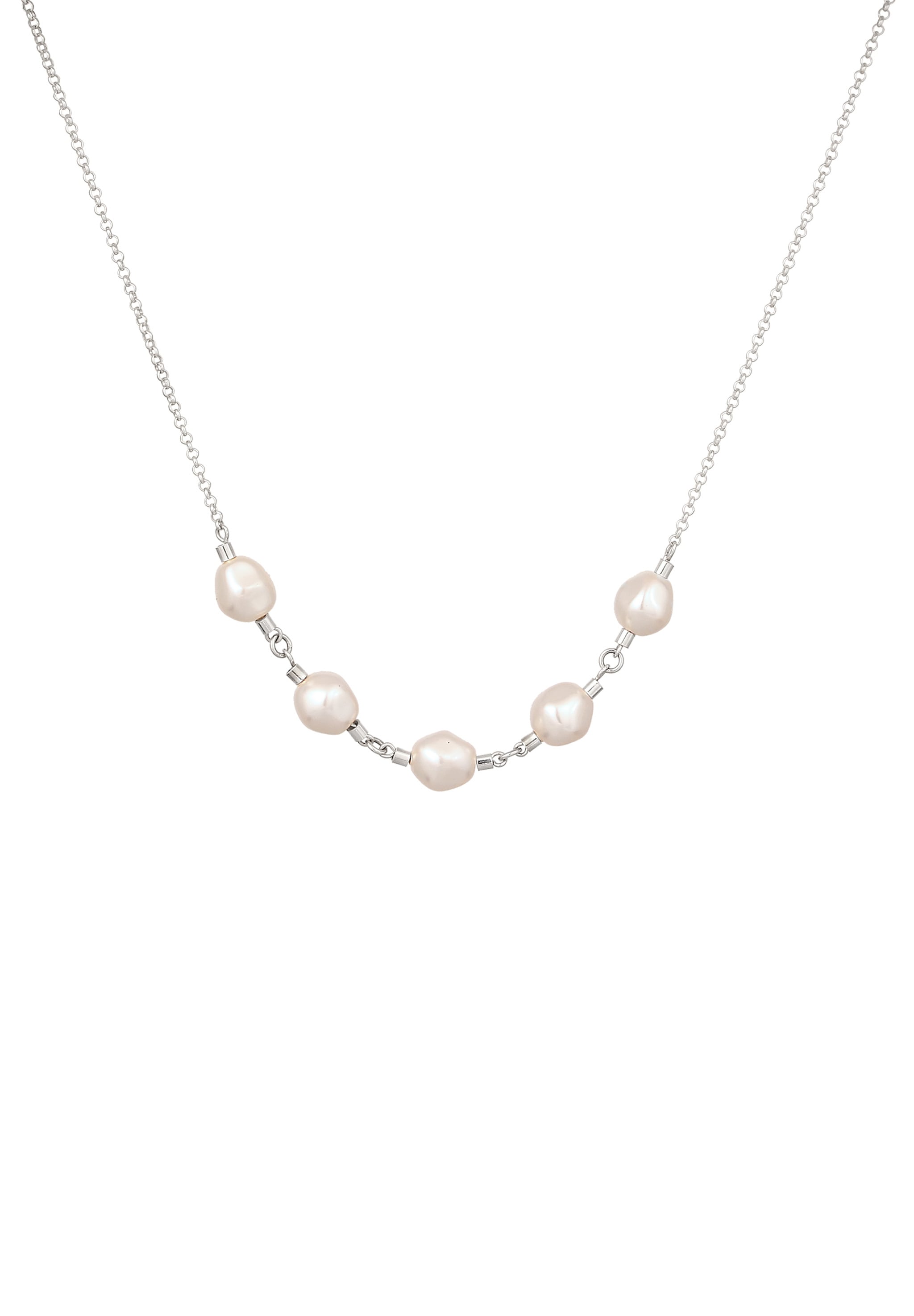 Elli Silberkette »Halskette mit Perlen von Swarovski® Weiß 925 Sterling Silber«