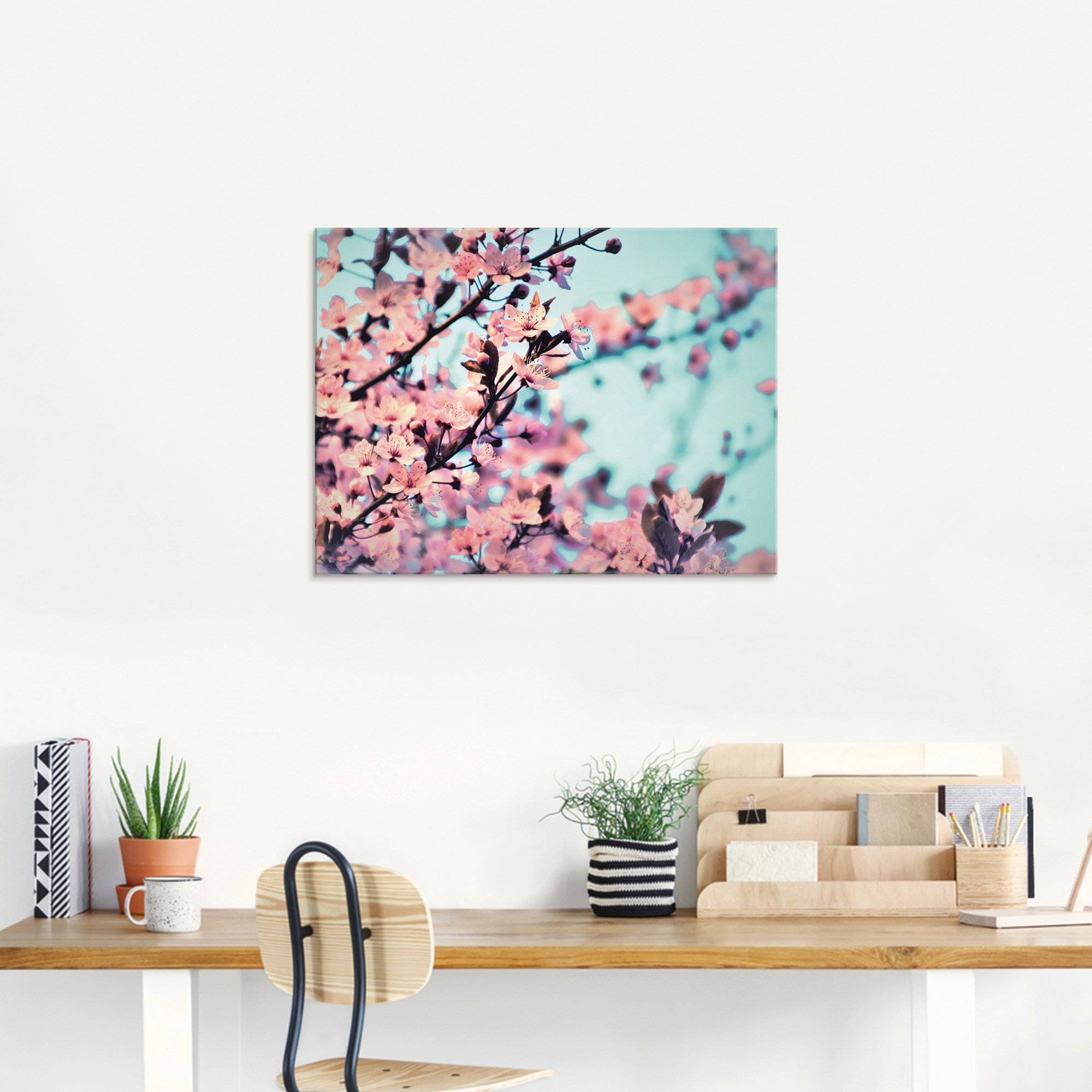 Artland Glasbild »Kirschblüten Romantik«, Blumen, (1 St.), in verschiedenen Größen