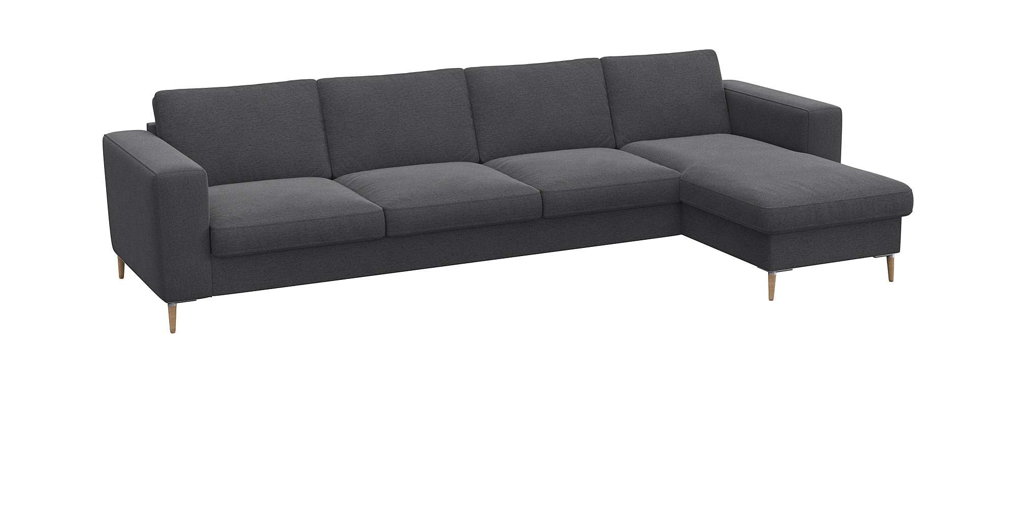 FLEXLUX Ecksofa »Fiore, super Sitzkomfort durch Kaltschaum im Sitz, L-Form« breite Armlehnen, Füße Alu+ Eiche