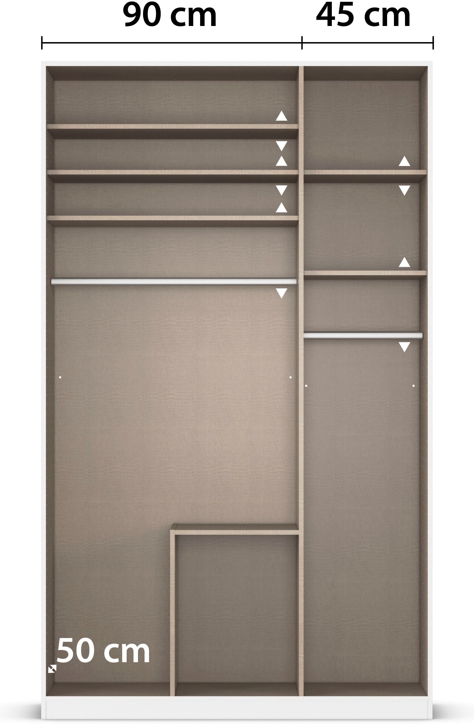 rauch Drehtürenschrank »Kleiderschrank Kleiderschränke Schrank Garderobe AGORDO mit Glasfront«, (in zwei Griff-Farben mit Glasfront), mit Außenschubkästen, in 6 Breiten und 2 Höhen MADE IN GERMANY